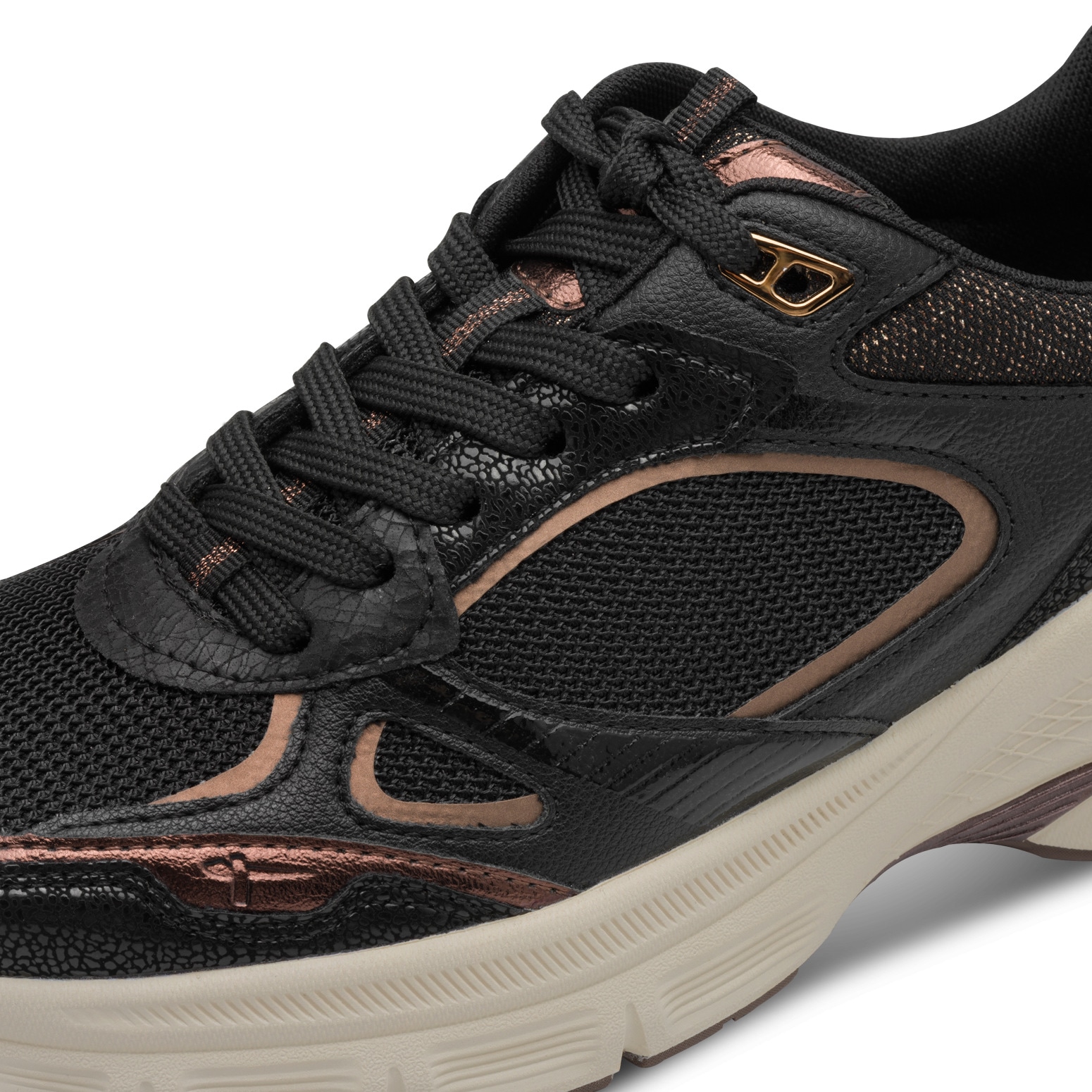 Tamaris Plateausneaker  , Freizeitschuh, Halbschuh, Schnürer, Details in Metallicoptik