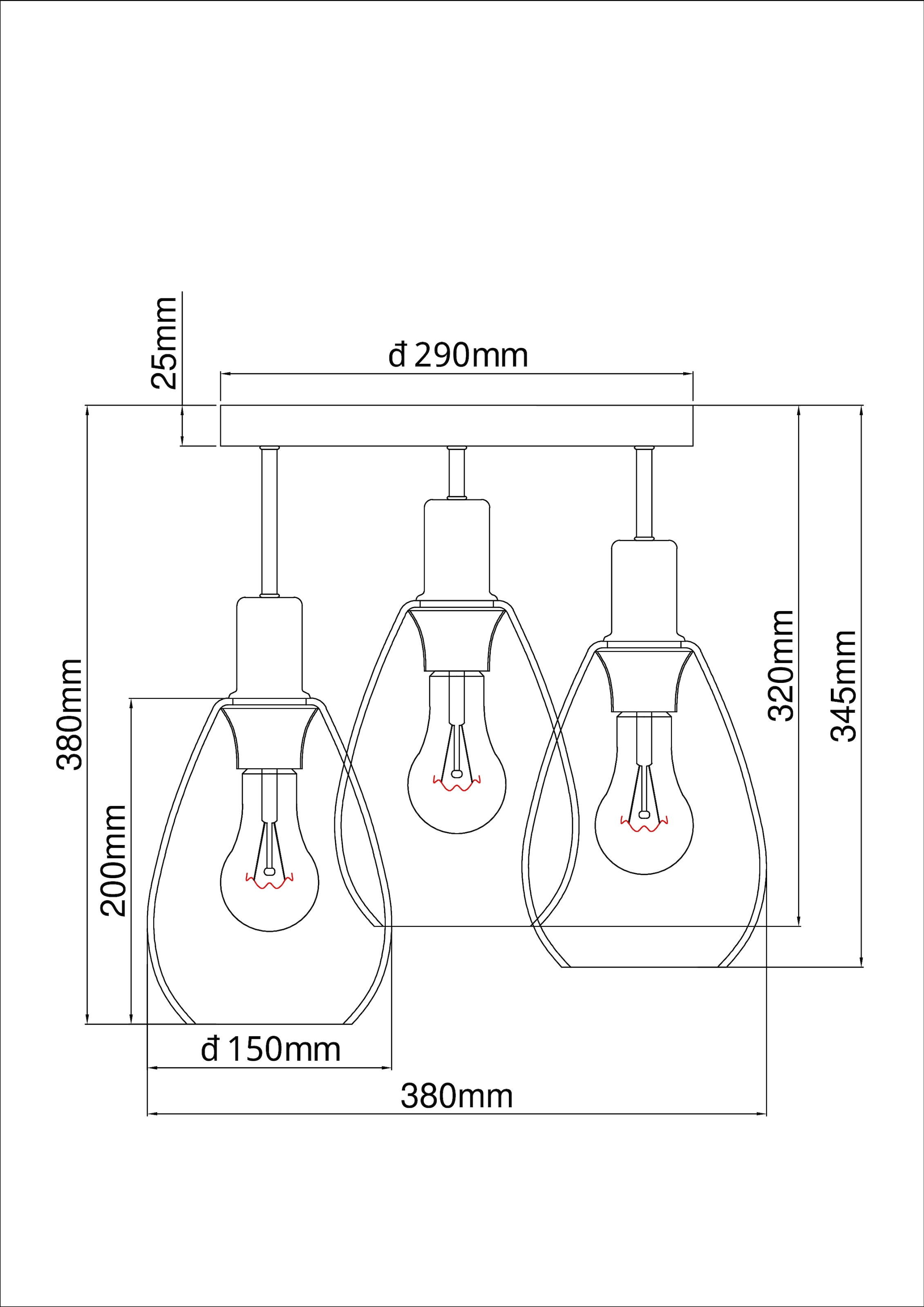 GLOBO LIGHTING Deckenleuchte »FANNI«, Leuchtmittel E27 | ohne Leuchtmittel, Deckenlampe/Metall/messing/Glas rauchfarben/Wohnzimmer/Esszimmer