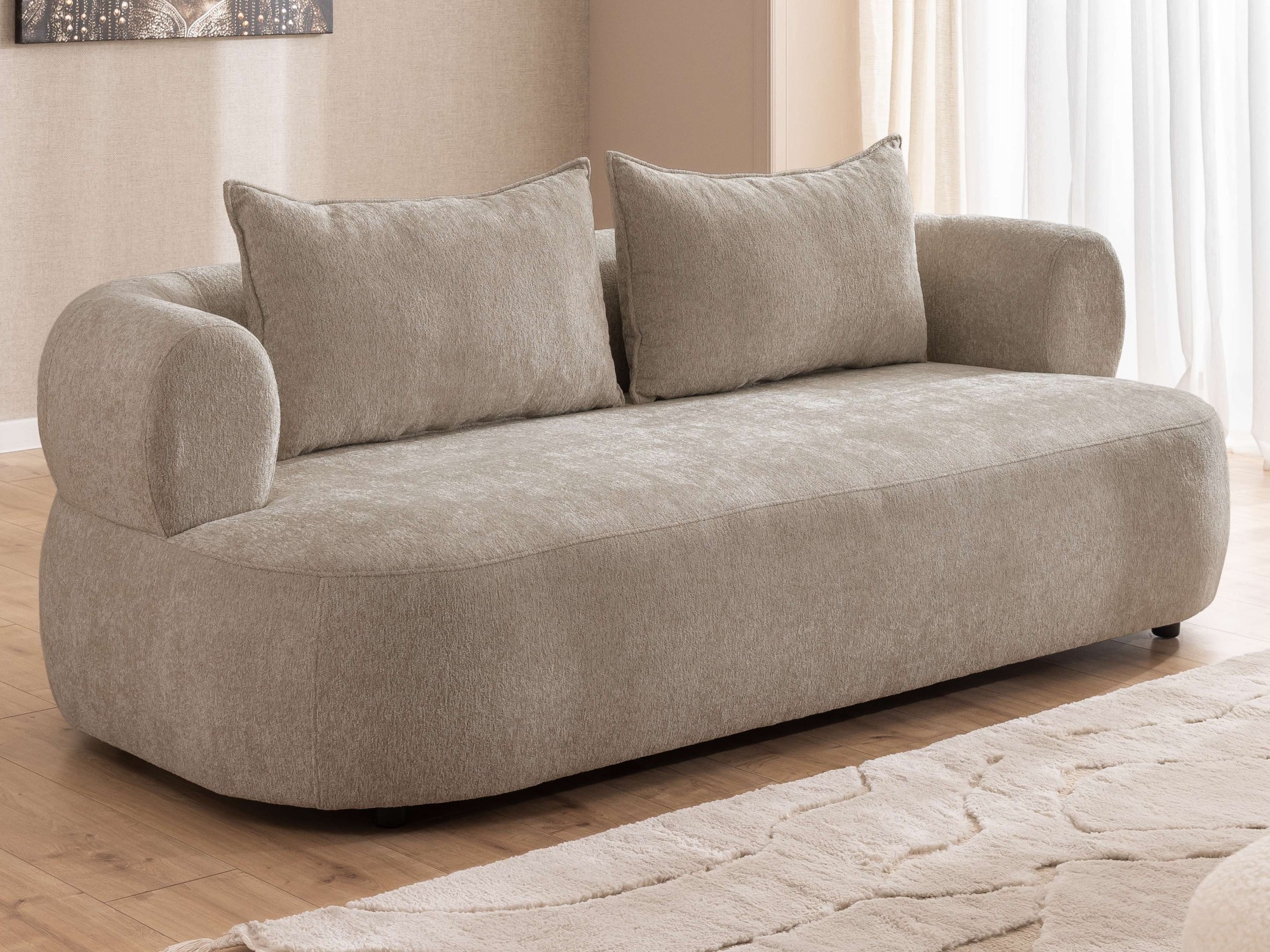 Home affaire 3-Sitzer »LUSSAC 3-Sitzer Design-Sofa mit Zierkissen, Maße B/T günstig online kaufen