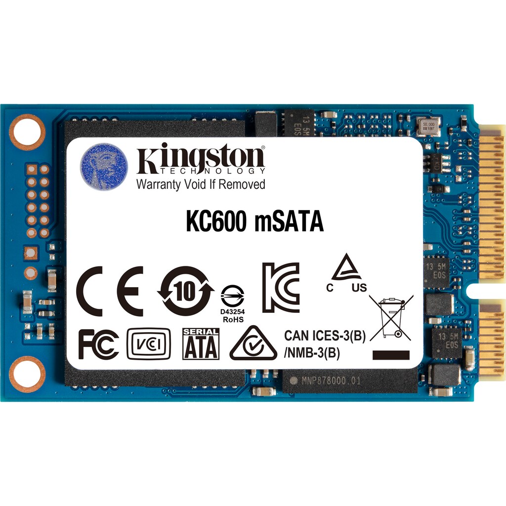 Kingston interne SSD »KC600 mSATA 256GB«, Anschluss SATA III