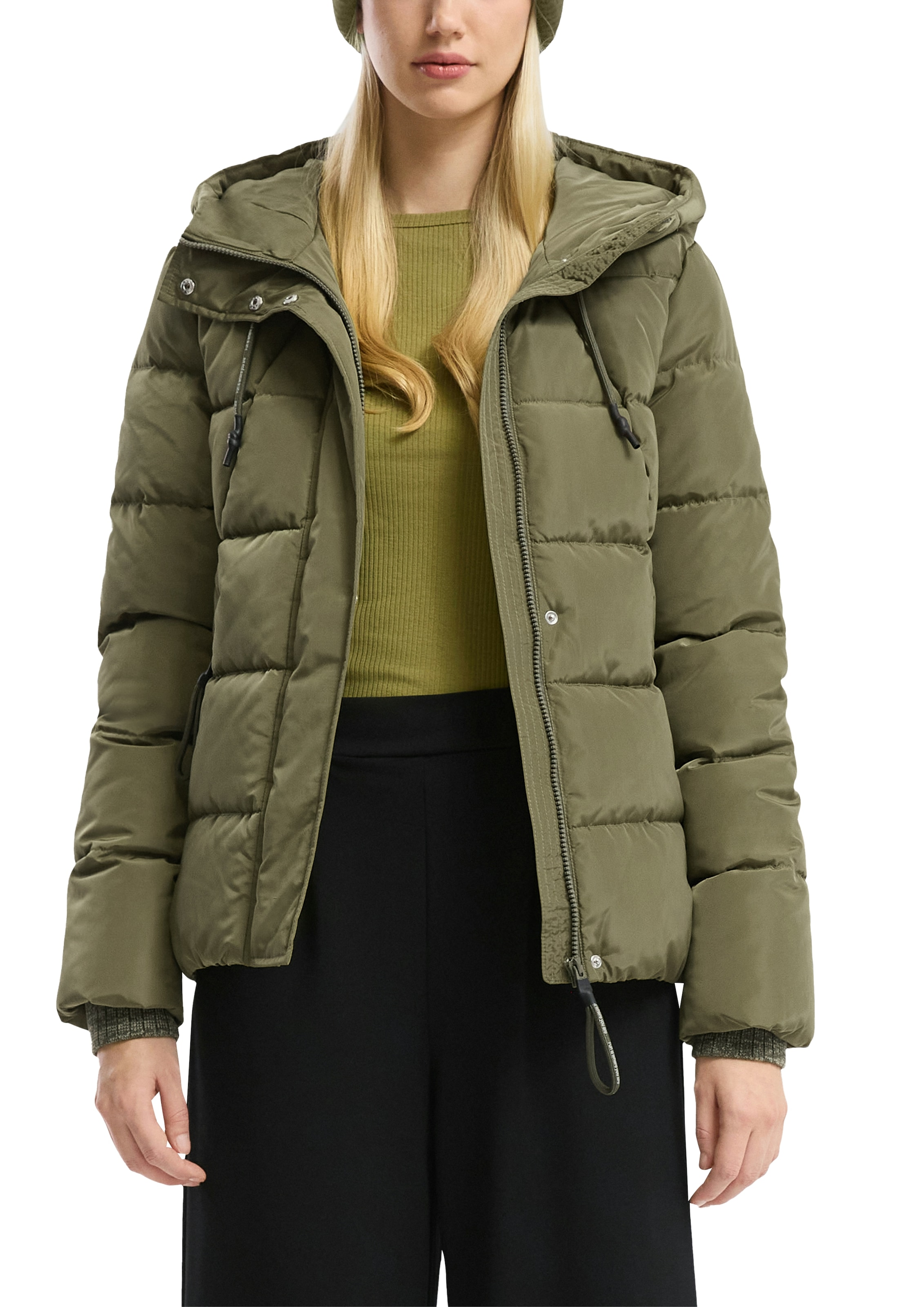 Steppjacke mit Kapuze mit Kapuze, Gr. XXL, OLIVE