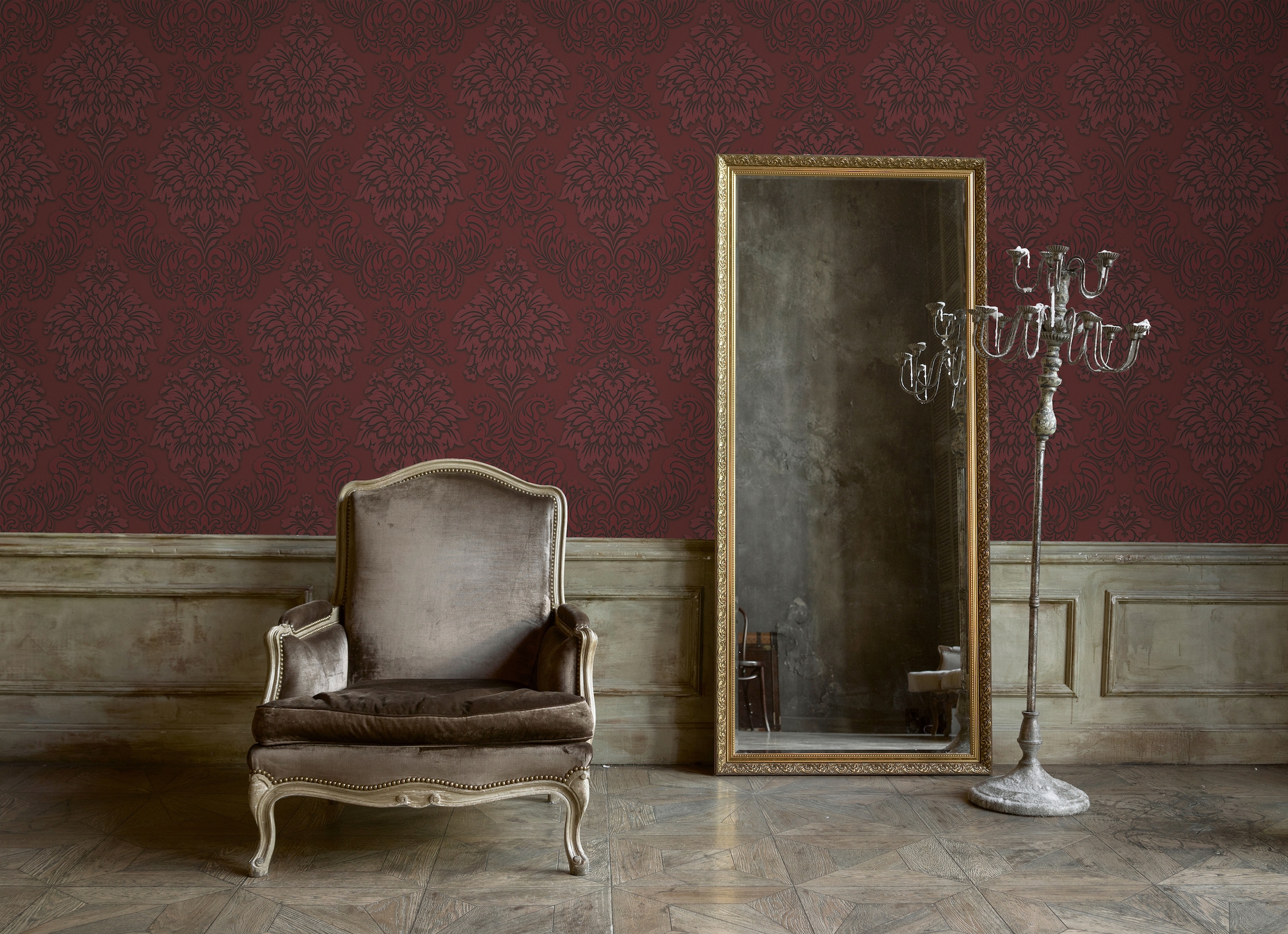 living walls Vliestapete »Metropolitan Stories Lizzy London«, Barock-ornamental-gemustert, Ornament Tapete Barock Metallic Tapeten Wohnzimmer Schlafzimmer Küche