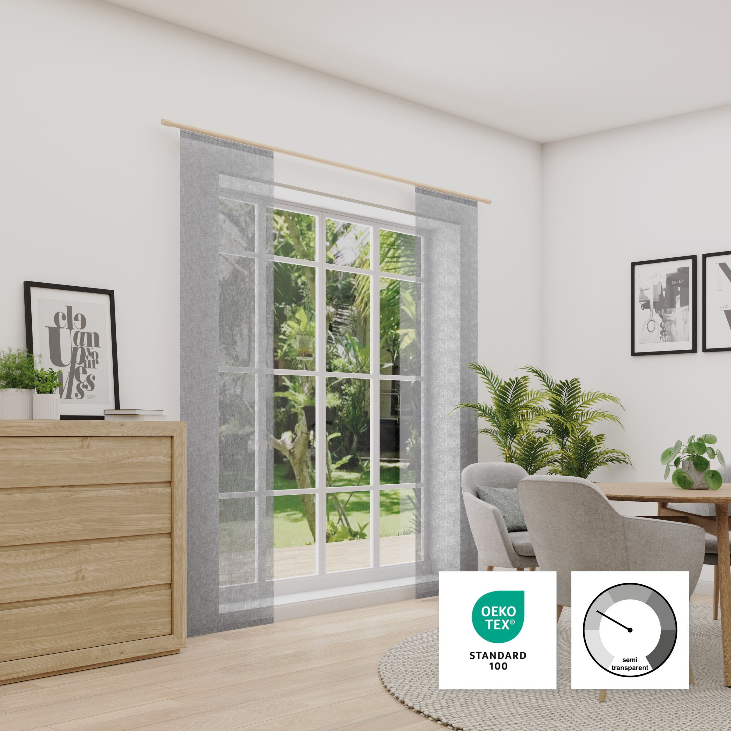 Neutex for you! Schiebegardine »LUCIA« Paneelwagen 1 Stk. tlg. Criss-cross Optik mit Effektgarn