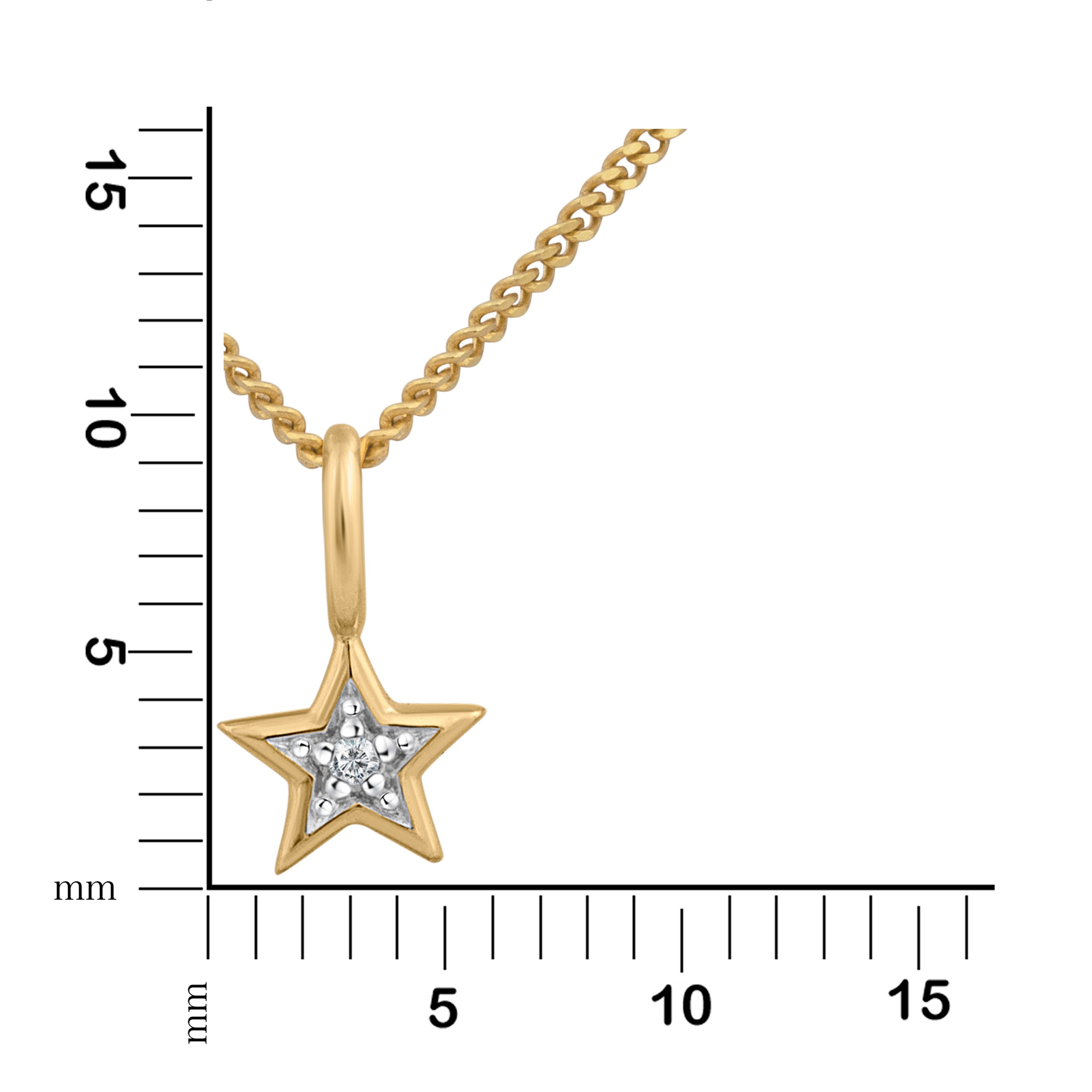 Orolino Kette mit Anhänger »Gold 585 mit Stern-Motiv und Brillant 0,005ct.«