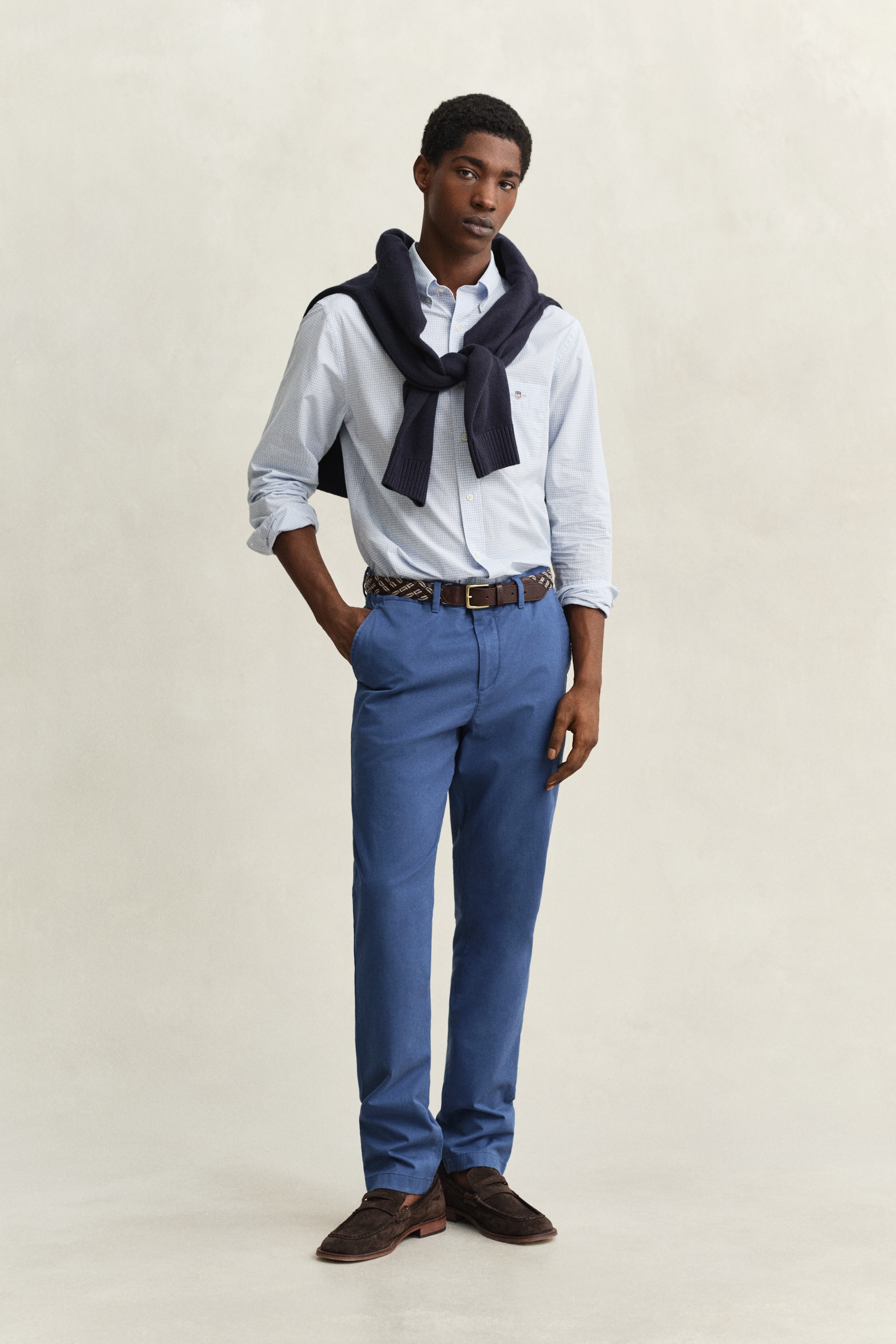 Gant Langarmhemd »REG CLASSIC POPLIN GINGHAM SHIRT« mit Logostickerei, Baumwoll-Popeline