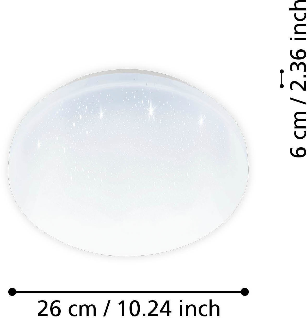 EGLO LED Deckenleuchte »POGLIOLA-S Ø 26 cm, Deckenlampe, Flurlampe, Küchenlampe«, 1 flammig, Leuchtmittel LED-Modul | LED fest integriert, Wandlampe, Kristalleffekt Deckenlampe, Wohnzimmerlampe, Küchenlampe