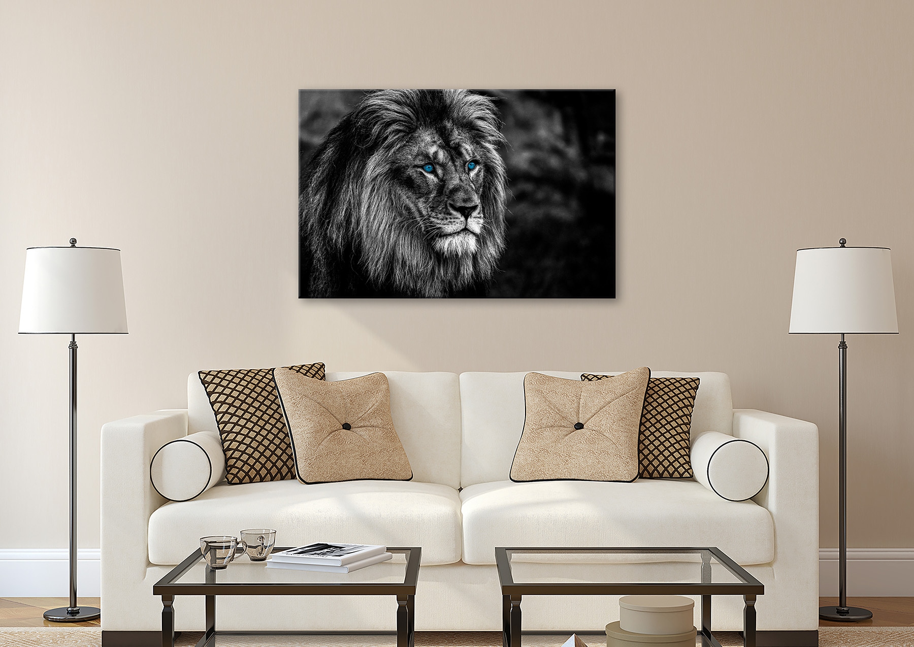 Bönninghoff Leinwandbild »Wandbild LÖWE 78x118 cm – Leinwandbild Keilrahmen Deko modern« Löwen 1 Stk. tlg. auf Keilrahmen gespannt