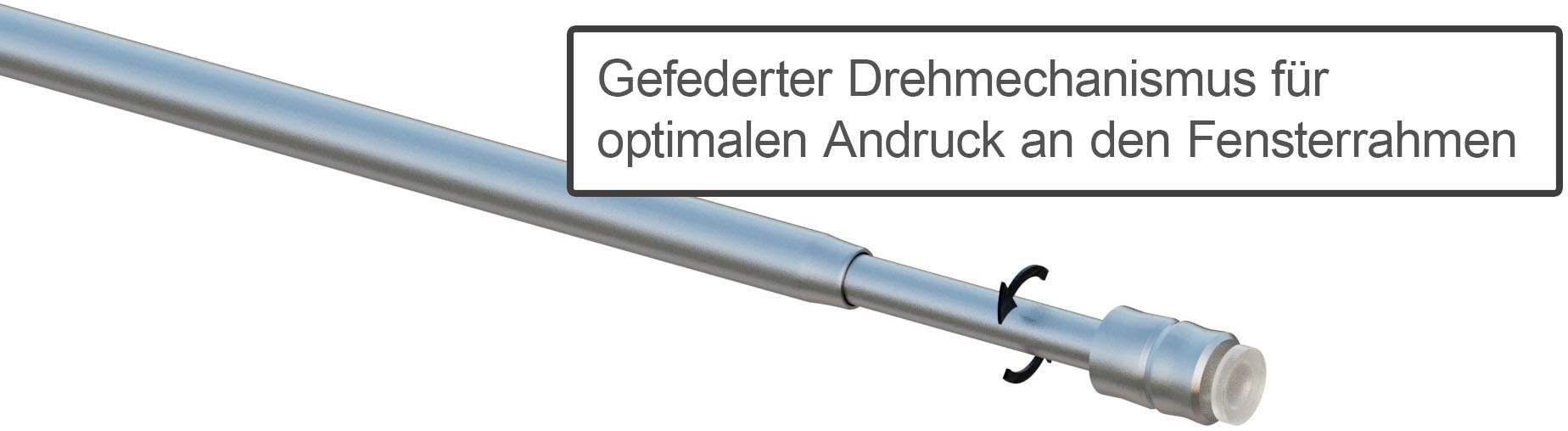 indeko Scheibenstange »Screw«, 1 läufig-läufig, Fixmaß, stufenlos verstellbare Klemmstange