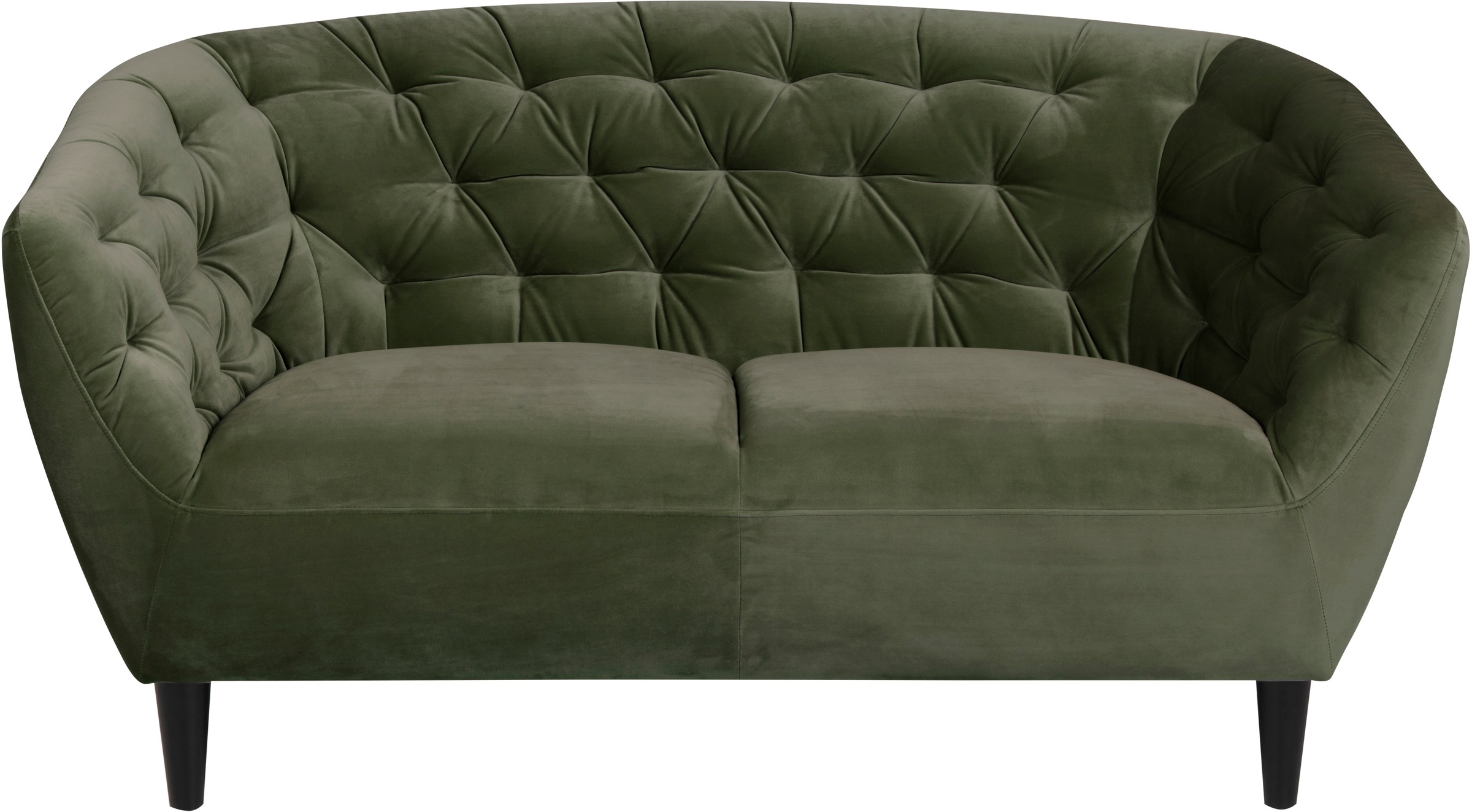 Actona Group 2-Sitzer »Ria Sofa, Couch, Doppelsofa, Loveseat, « Samtstoff, Massivholz-Beine, Taschenfederkern, Tufting, Mit Armlehnen