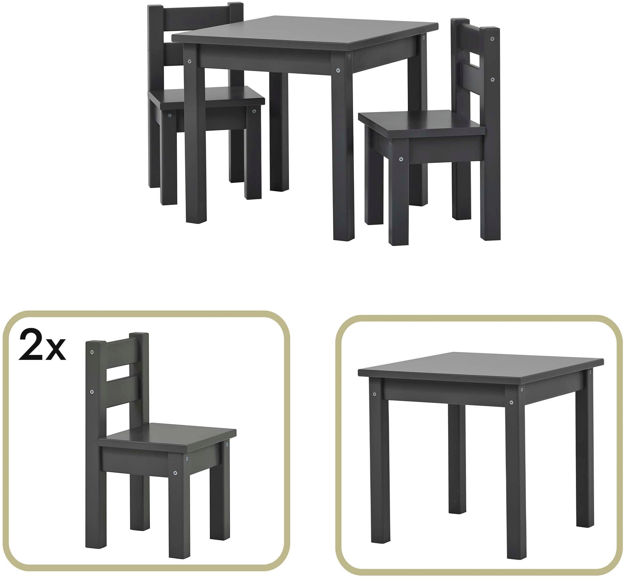 Hoppekids Kindersitzgruppe »MADS Kindersitzgruppe« Set, 1 Tisch, 2 Stühle, günstig online kaufen