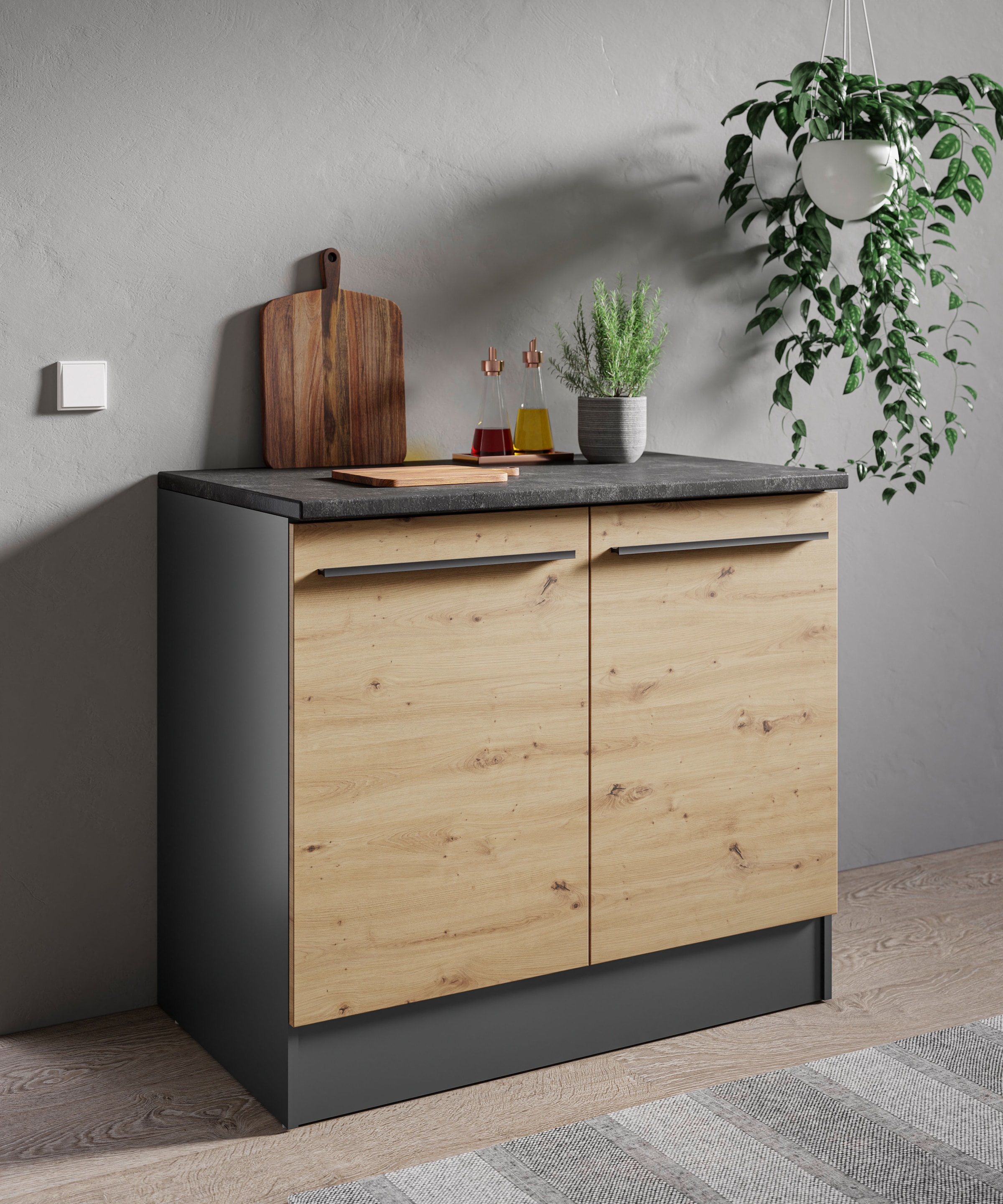 BASIC by Balculina Spülenschrank »Jazz B/T/H 100x60x90 cm« 1 Stk. tlg. Breite 100cm, Melaminbeschichtung