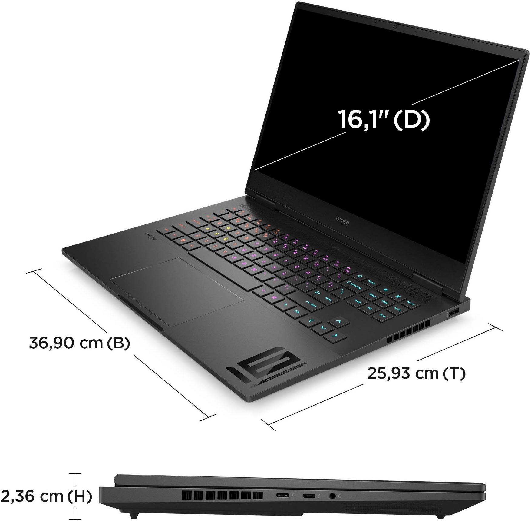 HP Gaming-Notebook »OMEN 16-wf1078ng«, 40,9 cm, / 16,1 Zoll, Intel, Core i9, GeForce RTX 4080, 1000 GB SSD