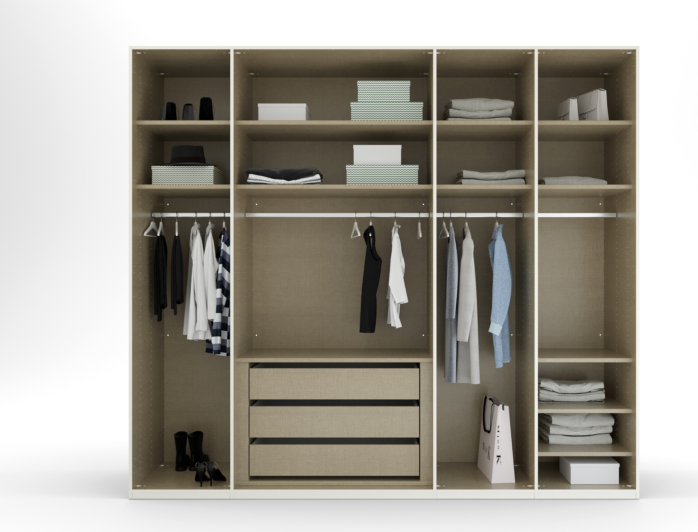 rauch Drehtürenschrank »Kleiderschrank Schrank Garderobe SKAT SHINE mit hochwertigem,«, transparentem Grauglas inkl. umfangreichem Zubehör MADE IN GERMANY