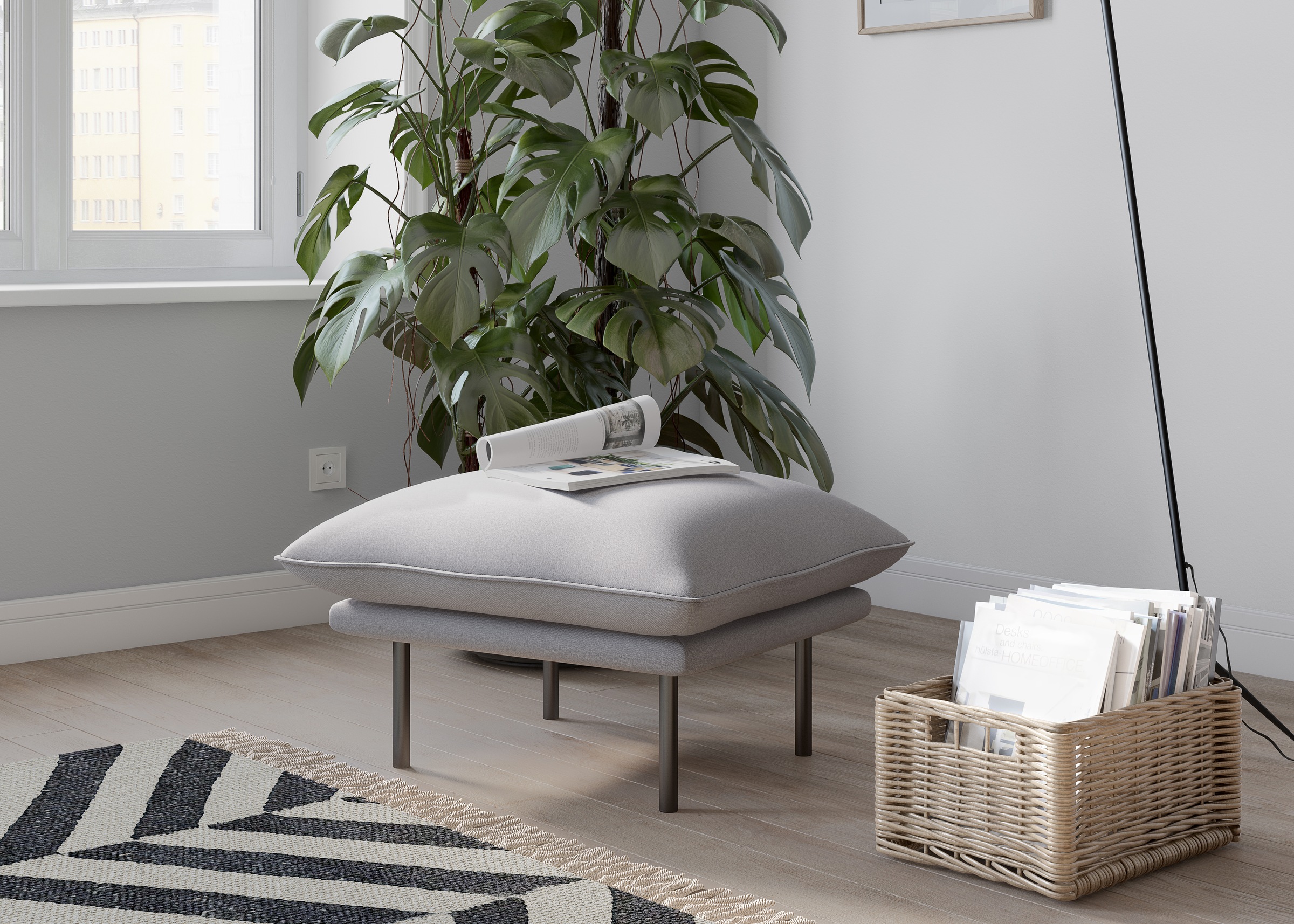 andas Polsterhocker »Stine«, Besonderes Design durch Kissenoptik und Keder, by Morten Georgsen