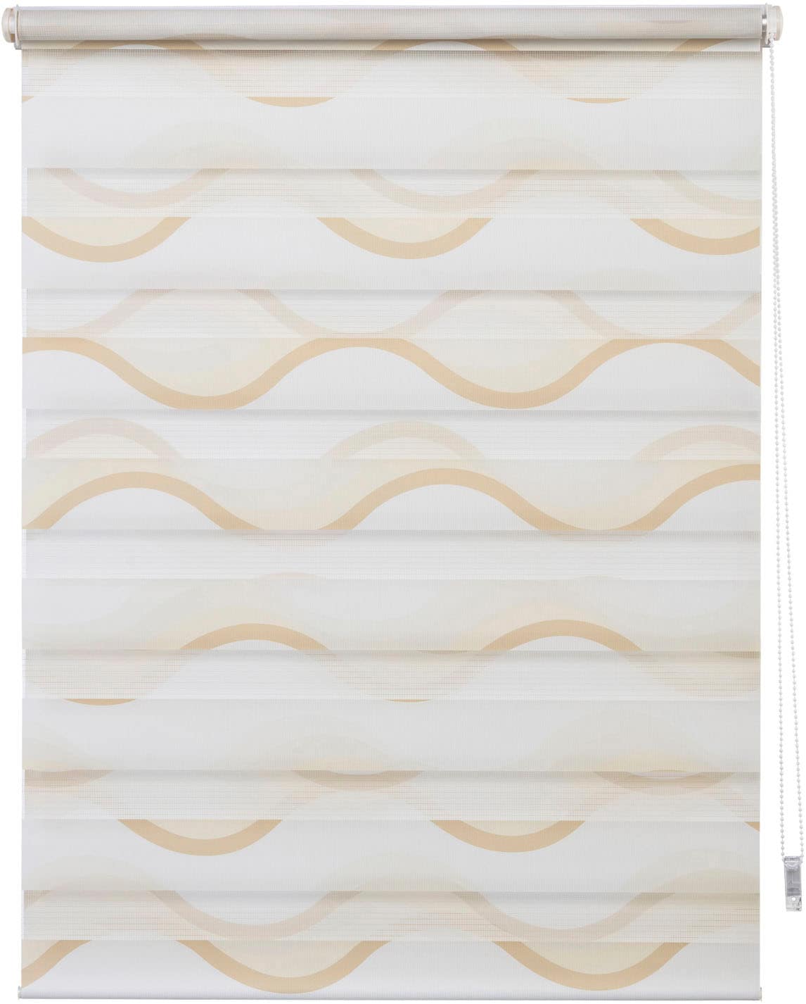 K-HOME Doppelrollo »Wellen Design« Lichtschutz Sichtschutz ohne Bohren freihängend Bedruckt mit Muster