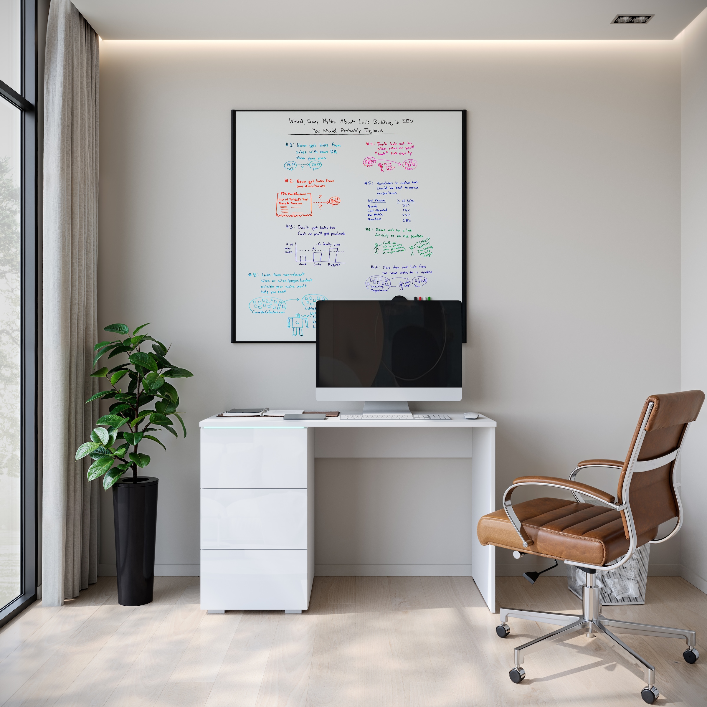 INOSIGN Schreibtisch »Vera, Computertisch mit LED-Beleuchtung« 1 Stk. tlg. Moderner Schreibtisch, Push-to-Open, 3 Schubladen, B 110 oder 150 cm