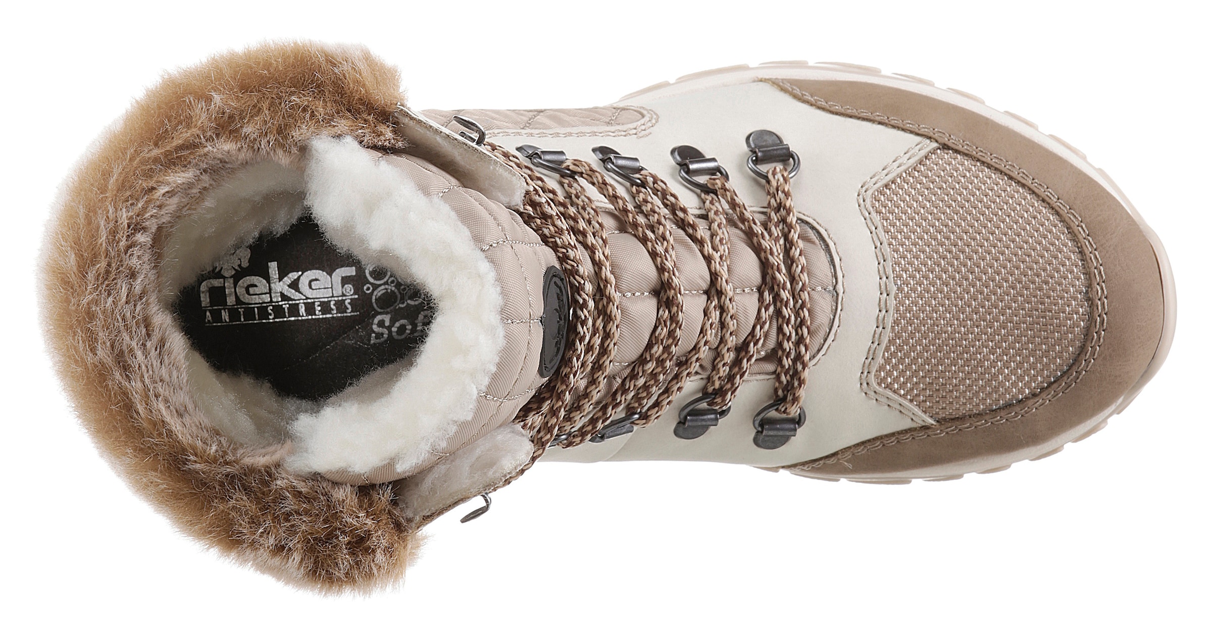 Rieker Winterboots, Winterstiefelette, TEX-Membran, mit Warmfutter, Fellimitatkragen