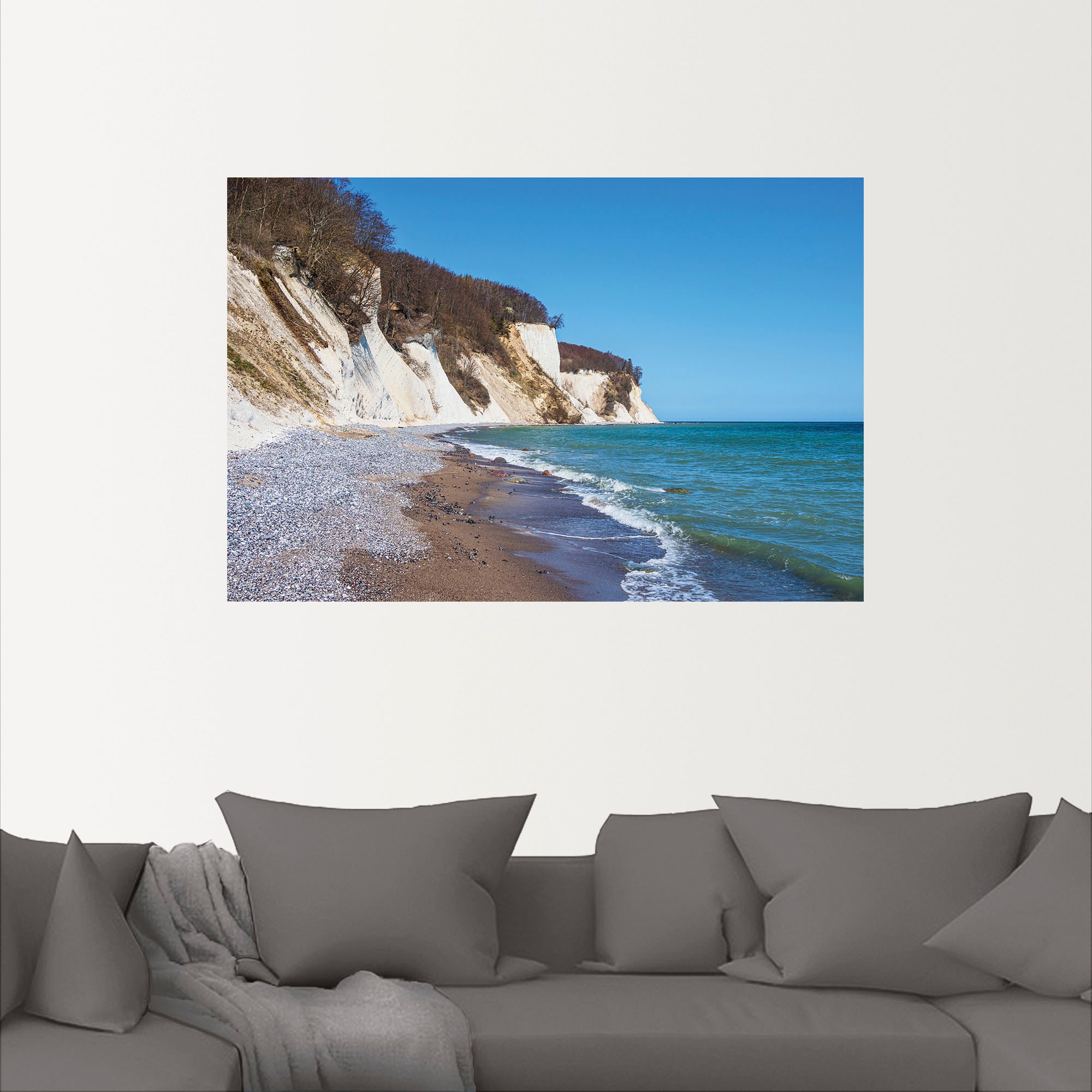 Artland Wandbild »Kreidefelsen an der Ostseeküste, Rügen«, Felsen, (1 St.), als Alubild, Leinwandbild, Wandaufkleber oder Poster in versch. Größen