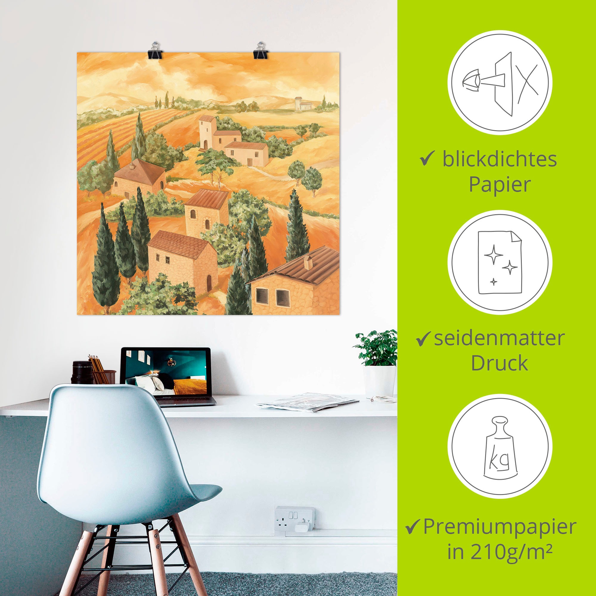 Artland Wandbild »Landschaft Italien«, Europa, (1 St.), als Alubild, Outdoorbild, Leinwandbild, Poster in verschied. Größen