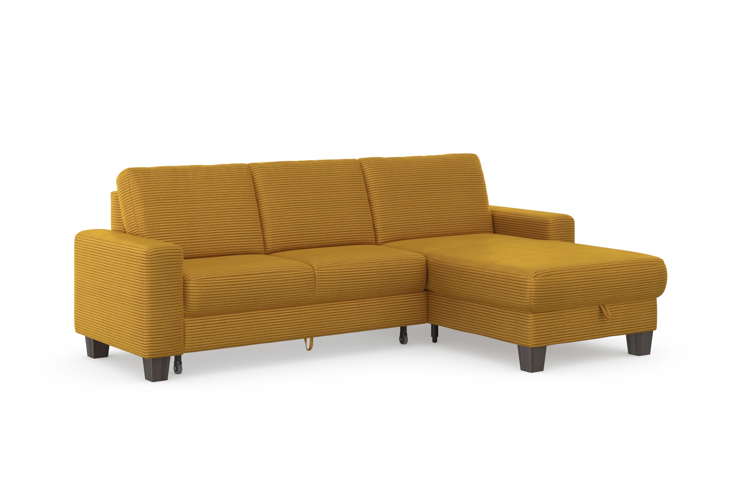 Home affaire Ecksofa »Summer L-Form«, mit Recamiere, mit oder ohne Bettfunktion und Bettkasten, Cord-Bezug