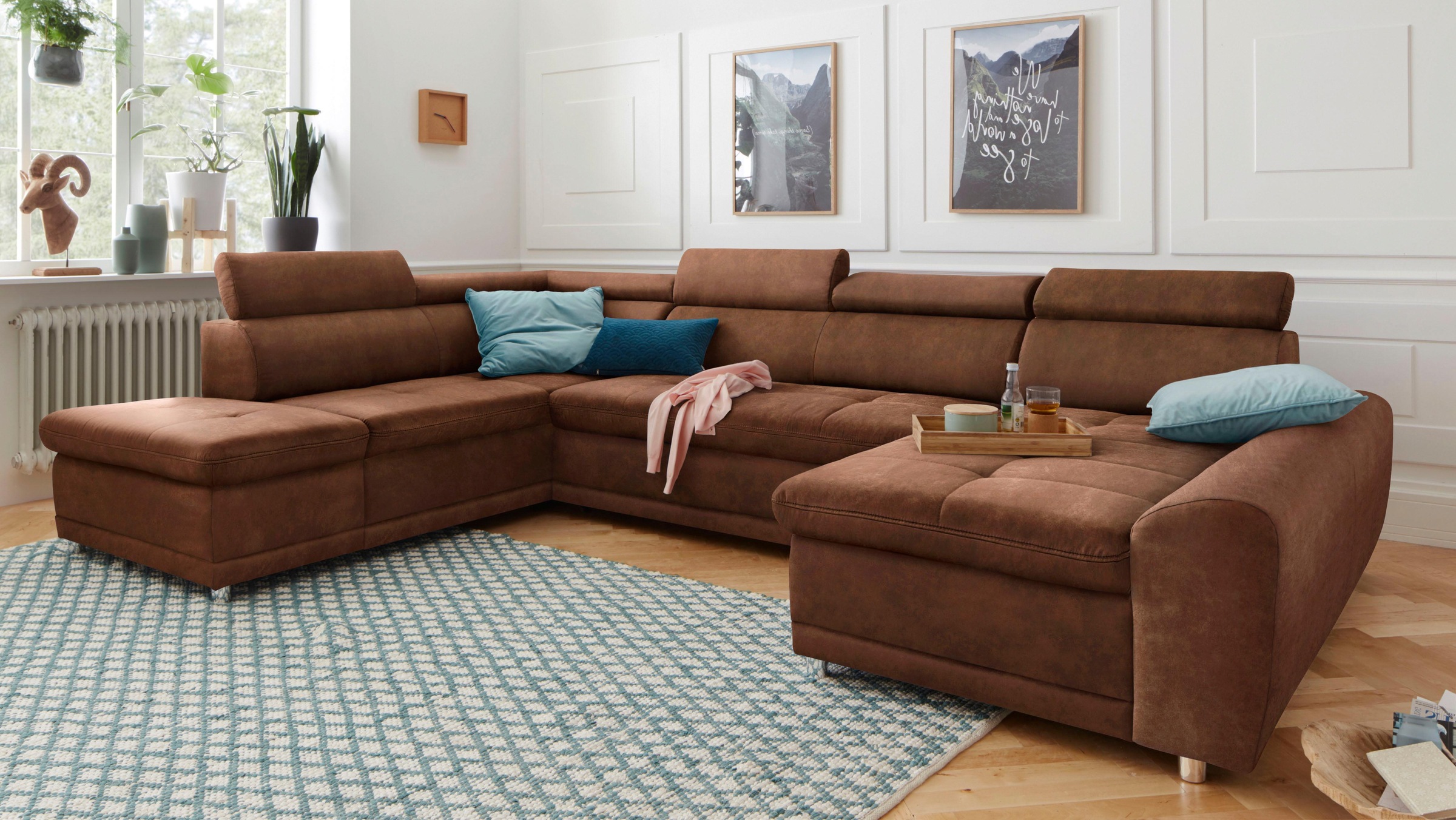 sit&more Wohnlandschaft »Riva U-Form« wahlweise mit Bettfunktion günstig online kaufen