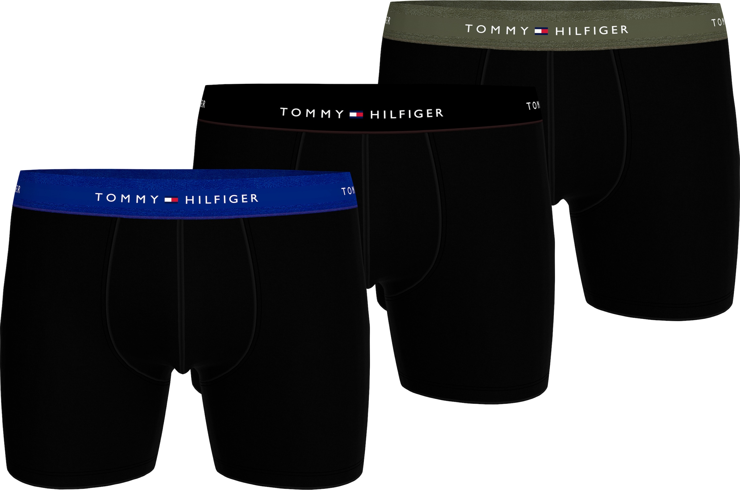 Tommy Hilfiger Underwear Boxershorts »3P BOXER BRIEF WB«, (Packung, 3 St., 3er-Pack), mit kontrastfarbenem Logobund