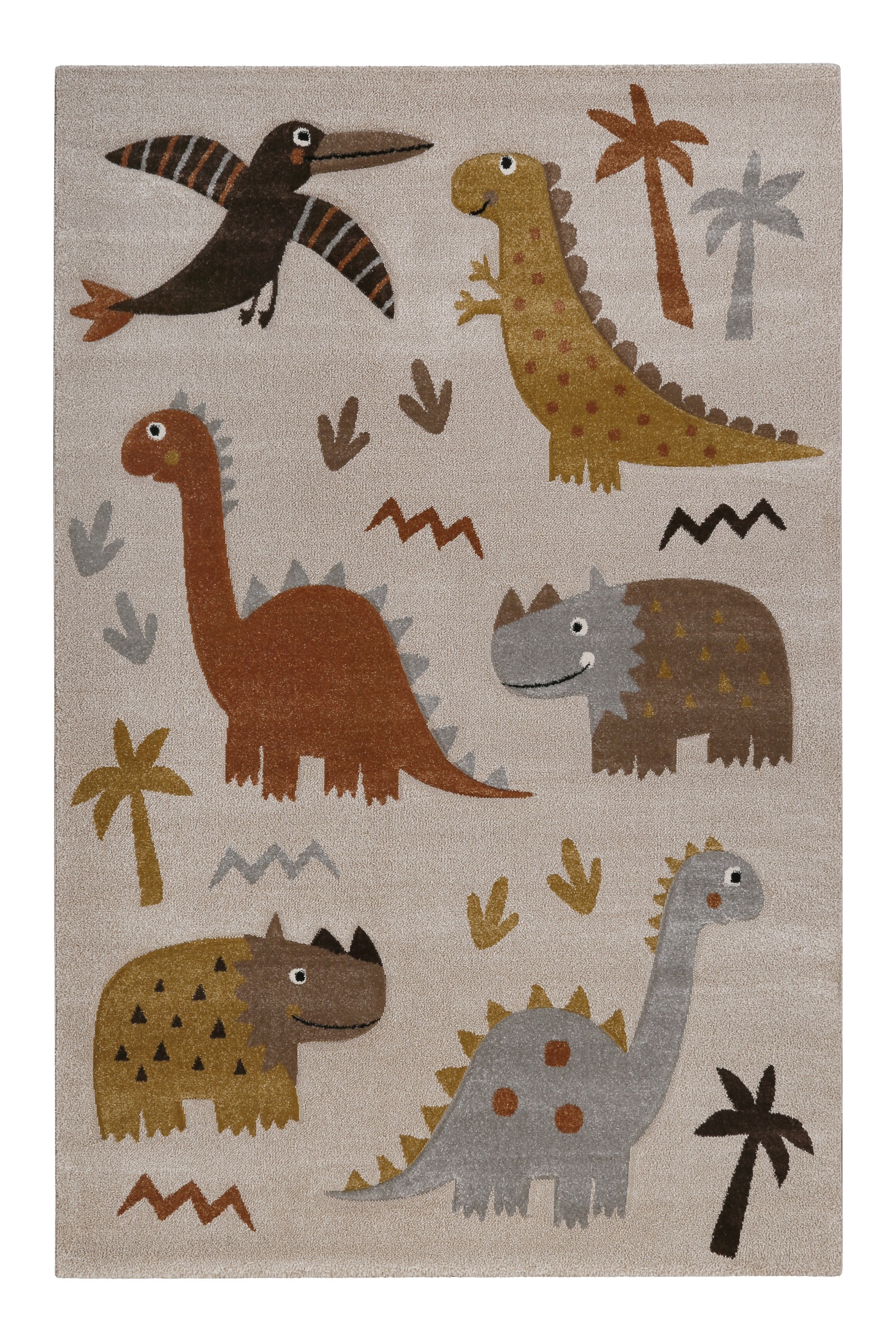 SMART KIDS Kinderteppich »T-Rex & Friends«, rechteckig, 10 mm Höhe, Moderner Spielteppich, strapazierfähig, pflegeleicht, Konturenschnitt