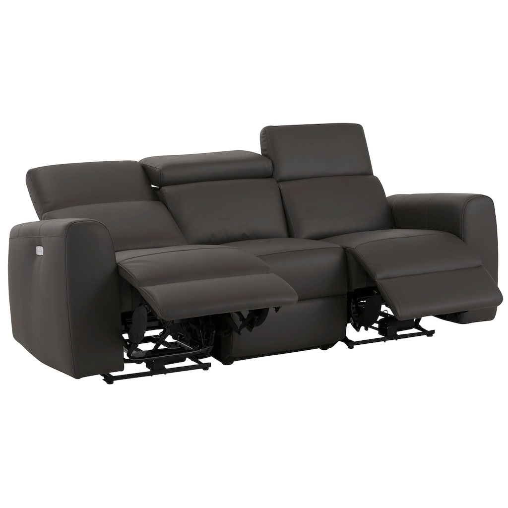 Home affaire 3-Sitzer »Sentrano«, wählbar zwischen manueller oder elektrischer Relaxfunktion mit USB-Anschluß, auch in NaturLEDER