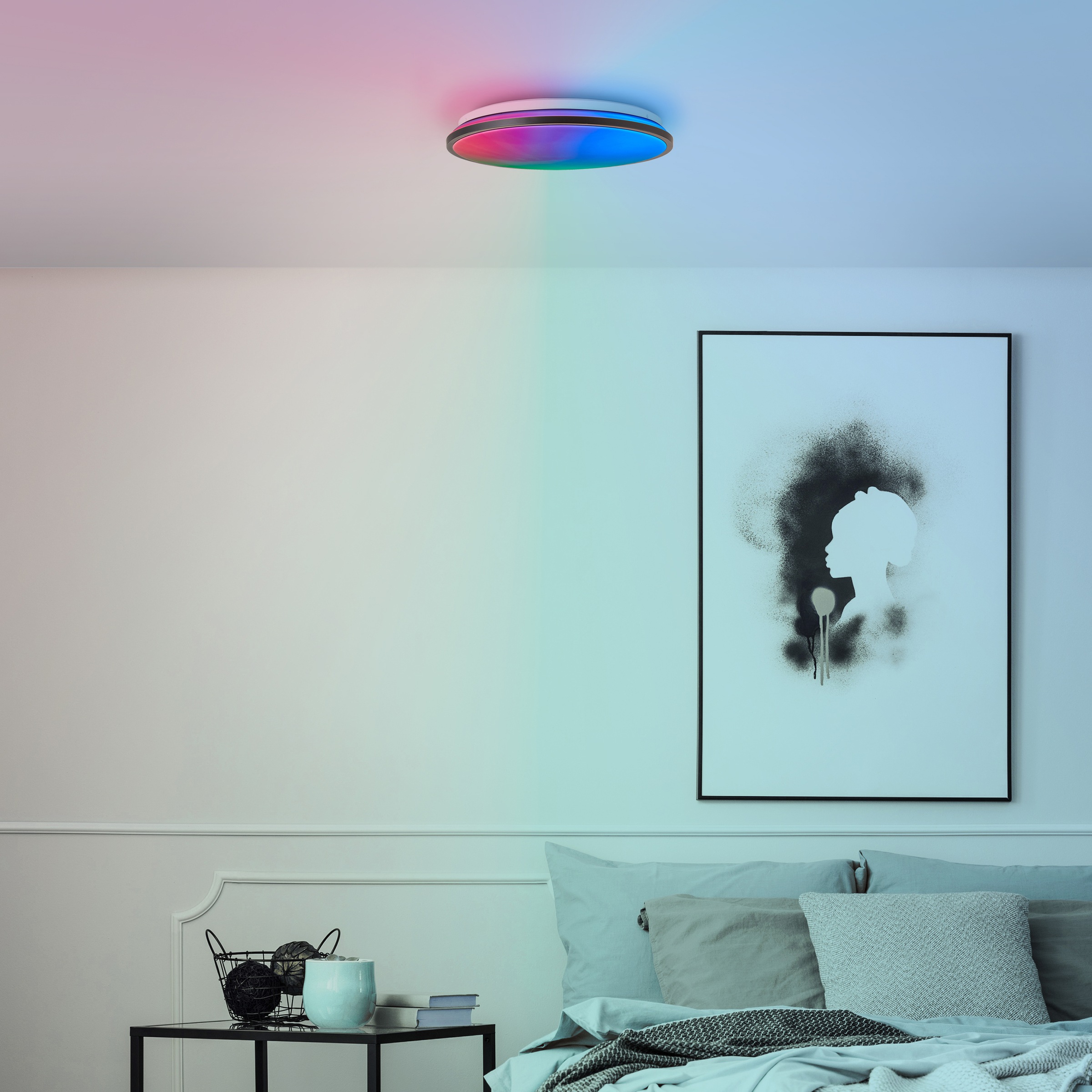Brilliant LED Deckenleuchte »Heida«, 2500 lm, Ø 40 cm, Metall/Kunststoff, schwarz