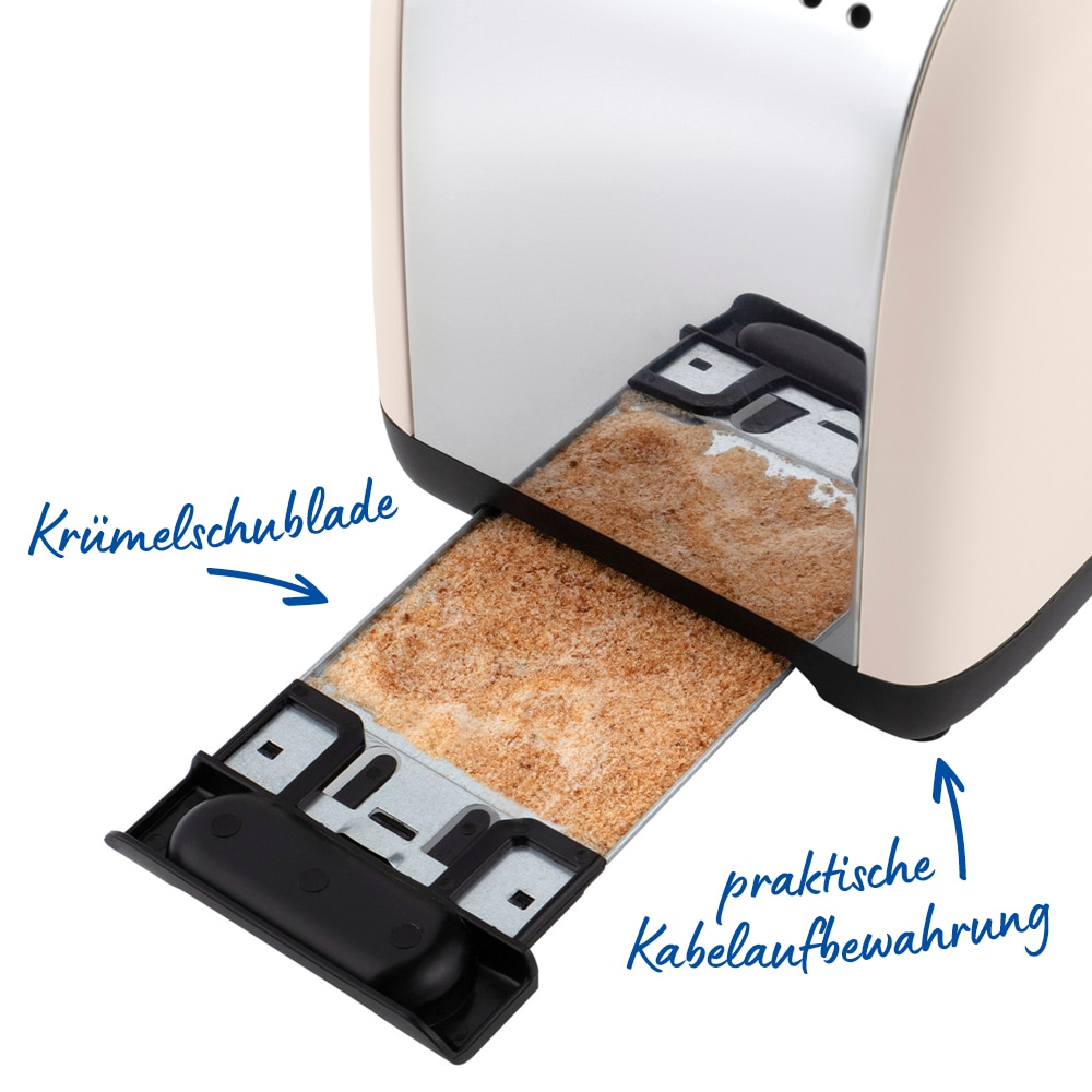 RUSSELL HOBBS Toaster »Colours Plus+ Jasmine 26930-56« 1100 W 2 extra breite Toastschlitze, Brötchenaufsatz, 6 Bräunungsstufen