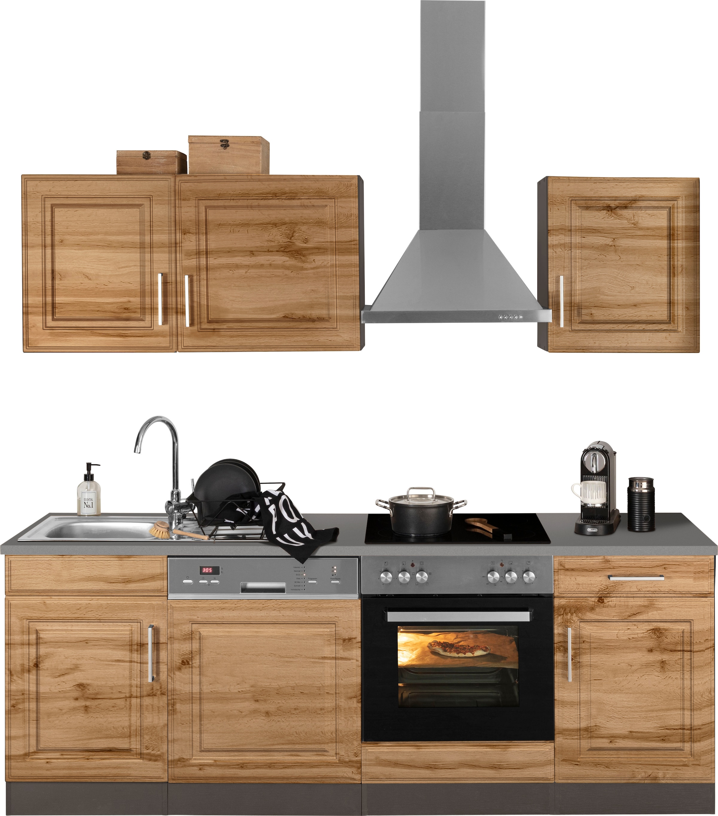 KOCHSTATION Küchenzeile »KS-Stockholm«, Breite 220 cm, mit hochwertigen MDF günstig online kaufen