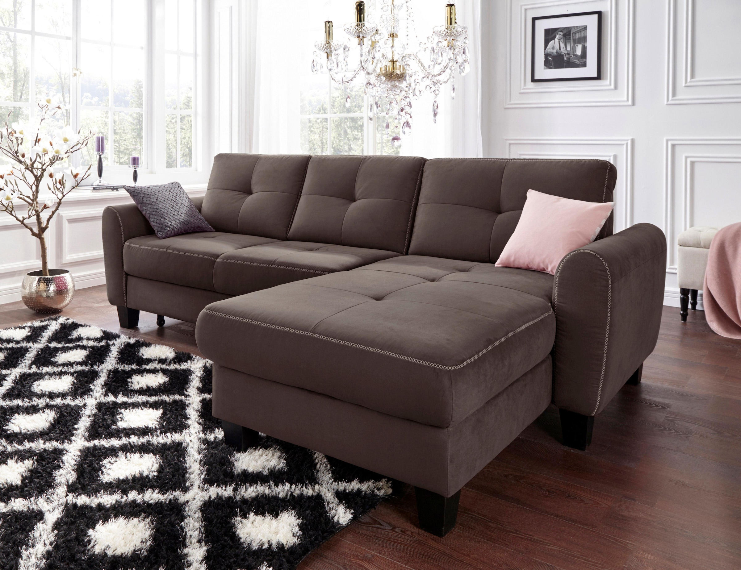 sit&more "Varese L-Form" mit Federkern, wahlweise mit Bettfunktion und Stau günstig online kaufen