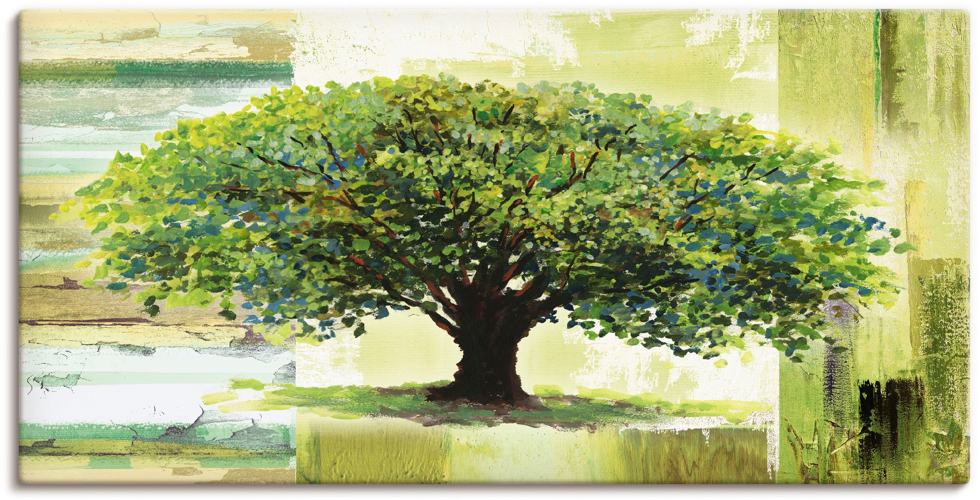 Wandaufkleber auf St.), (1 Bäume, Größen Artland Hintergrund«, »Frühlingsbaum Wandbild Leinwandbild, auf Raten Poster oder versch. Alubild, in abstraktem kaufen als