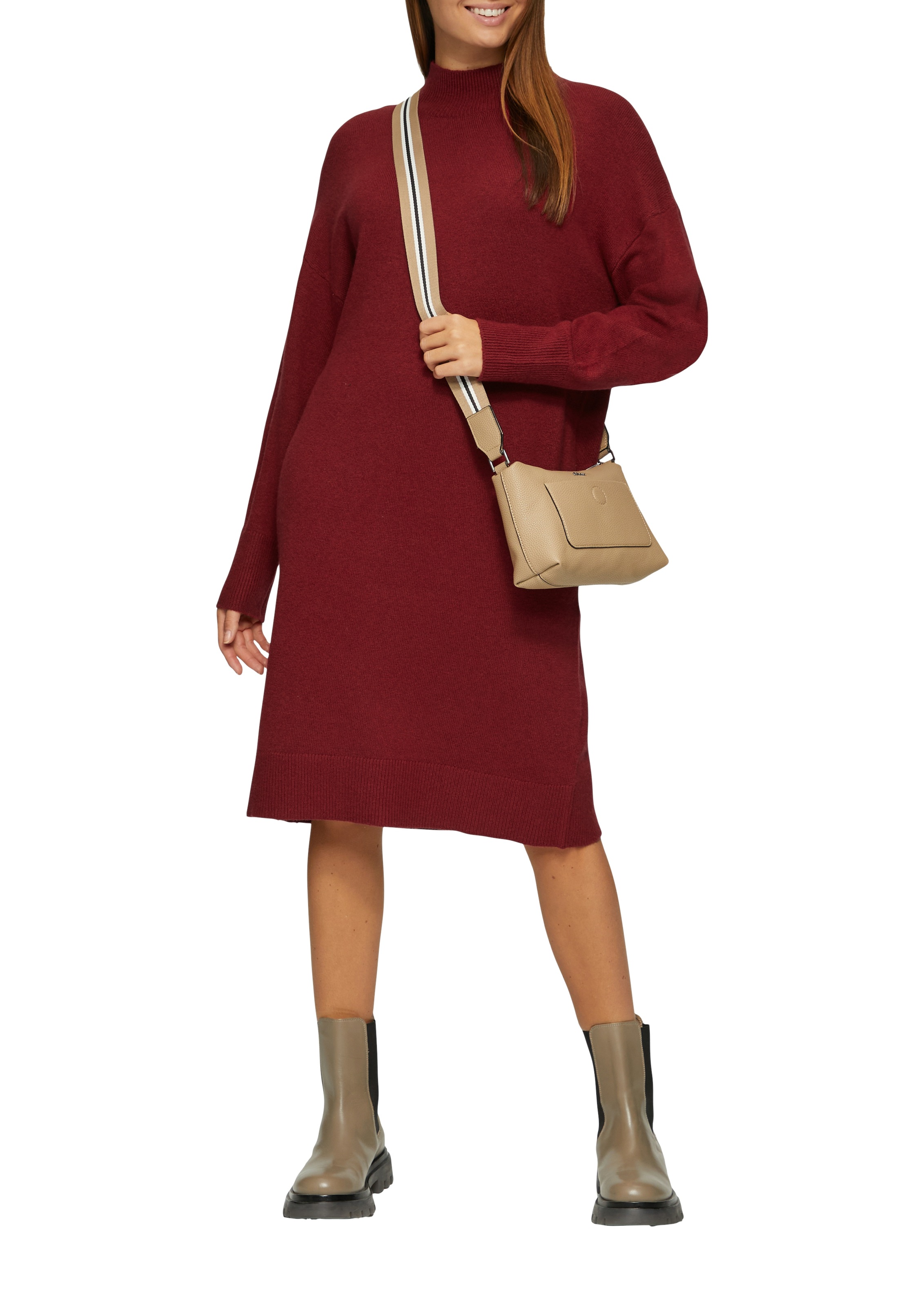 s.Oliver Strickkleid, in 3/4 Länge - mit Stehkragen