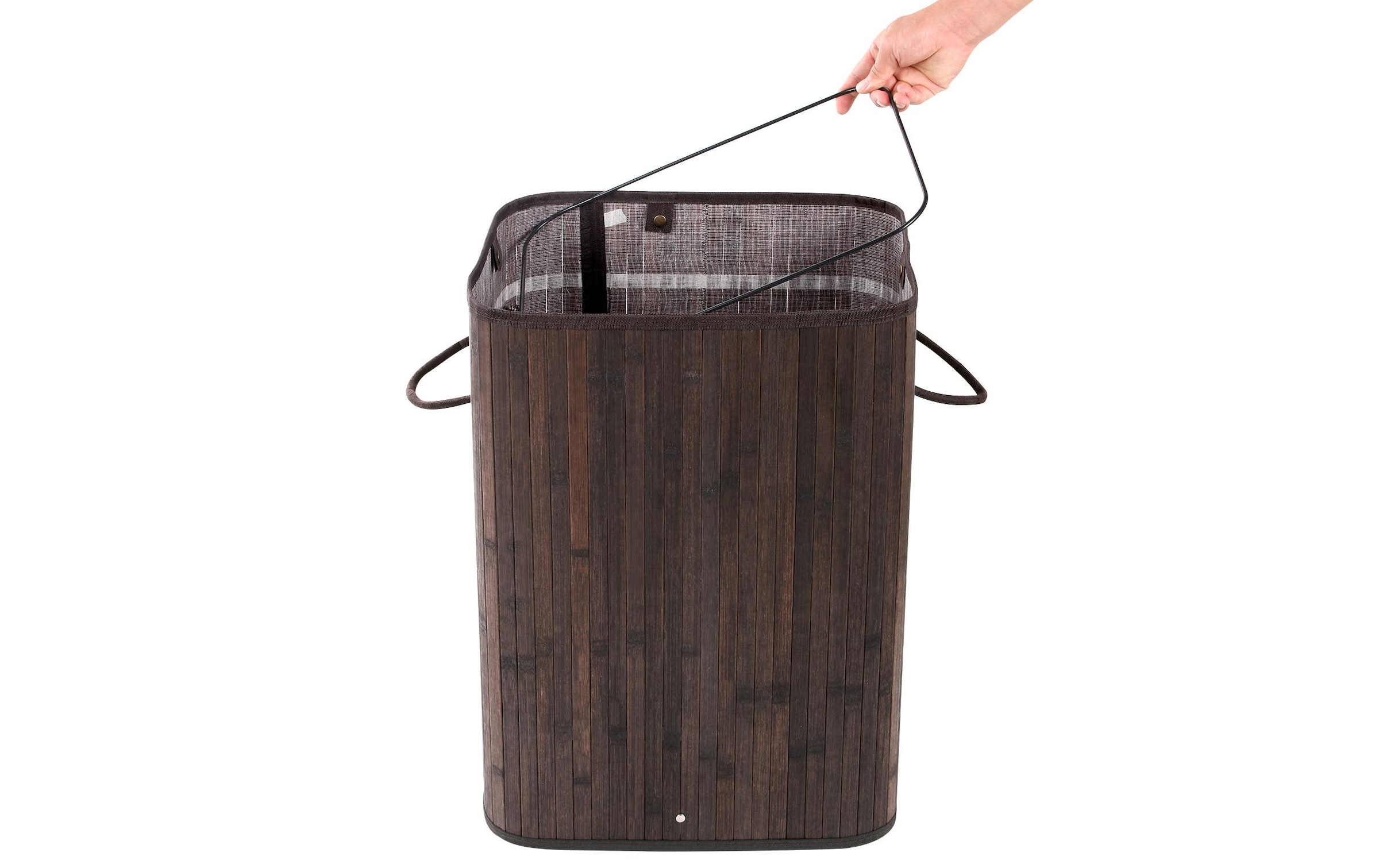 SONGMICS Wäschekorb »für trockene Wäsche 72 l, Dunkelbraun« Holzart: Bambus (China)