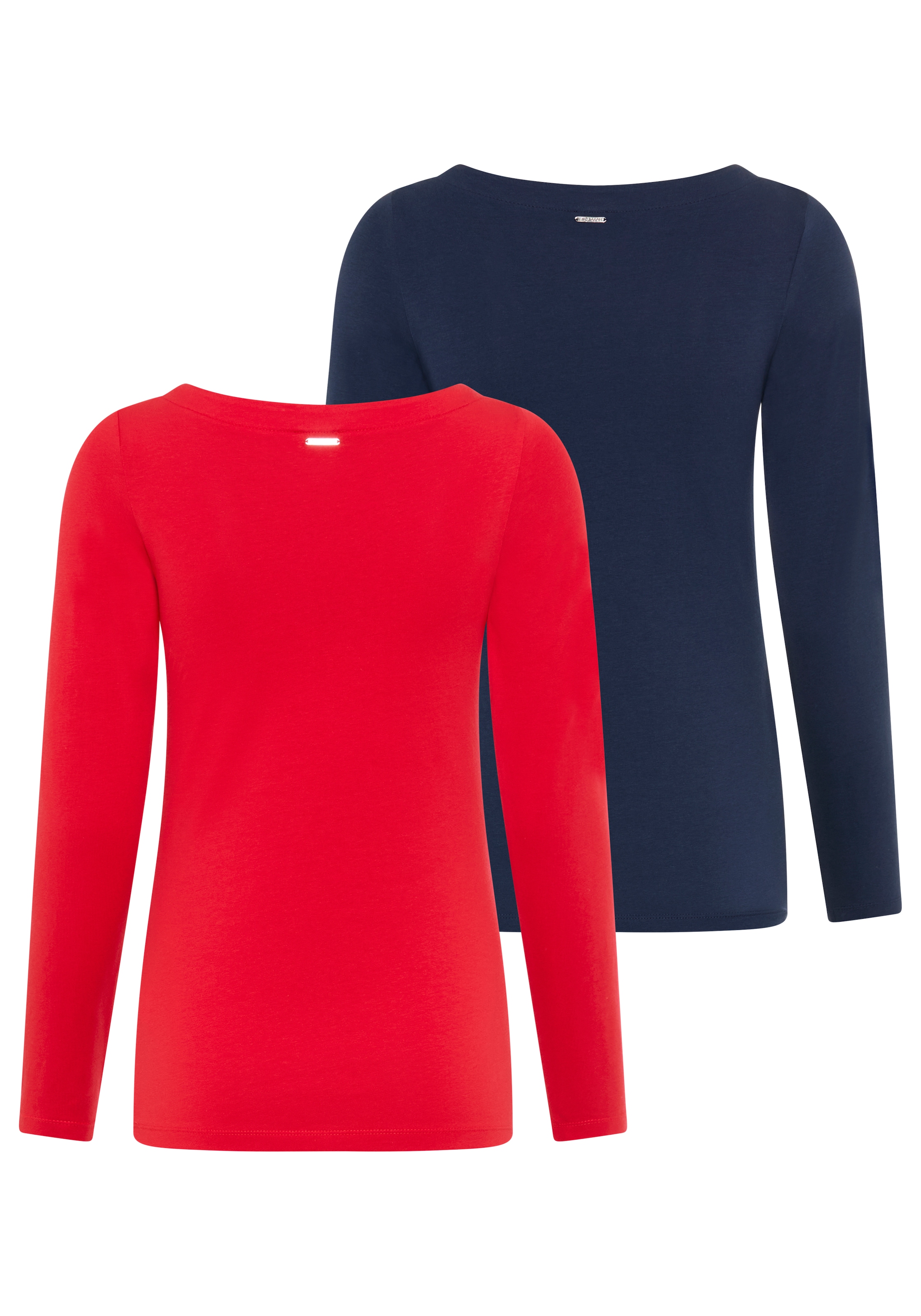 Laura Scott Longsleeve 2er-Pack,  Basic-Stil und Passform, mit U-Boot-Ausschnitt