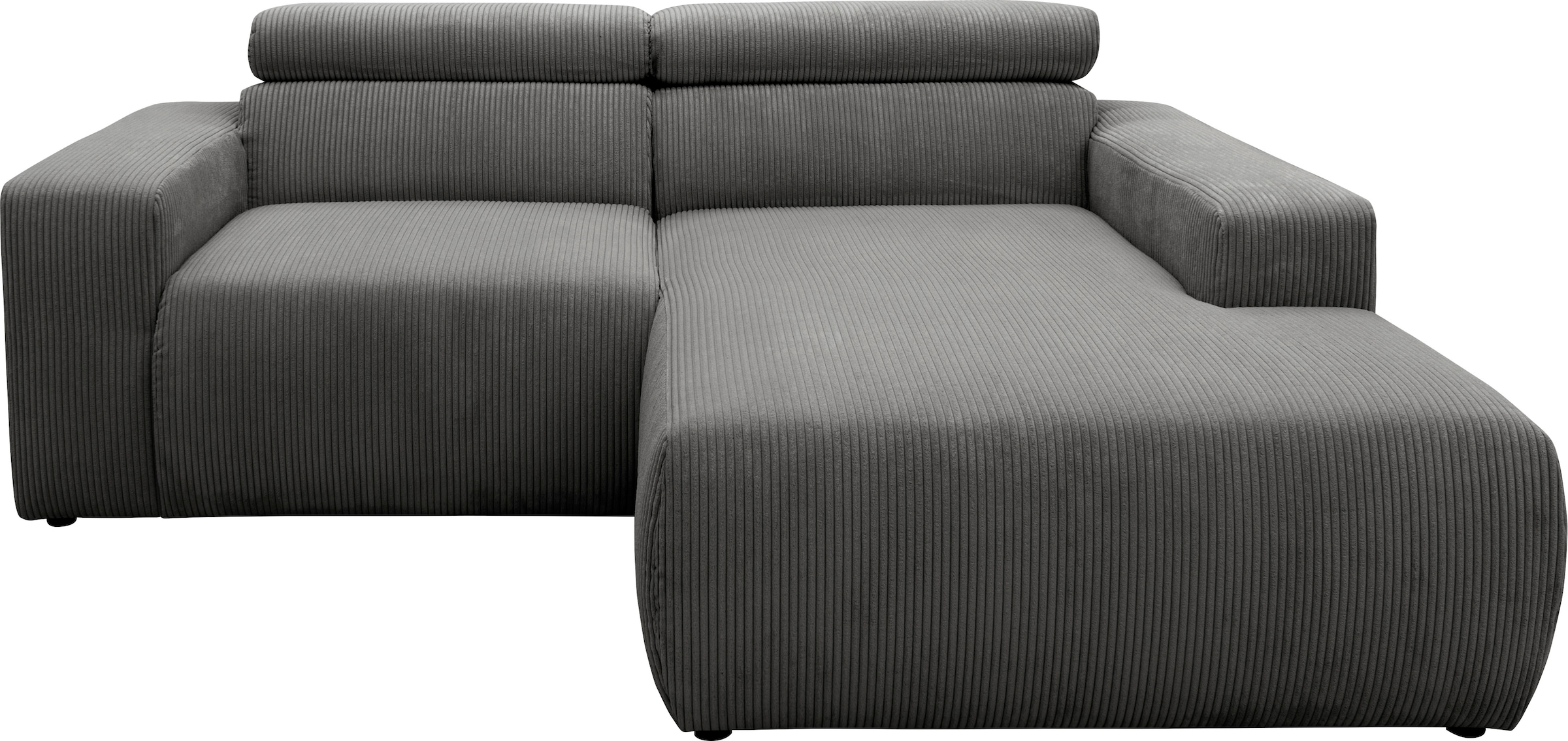 DOMO collection Ecksofa »Brandon B/T/H: 214/100/80 cm, L-Form«, Cord, grau günstig online kaufen