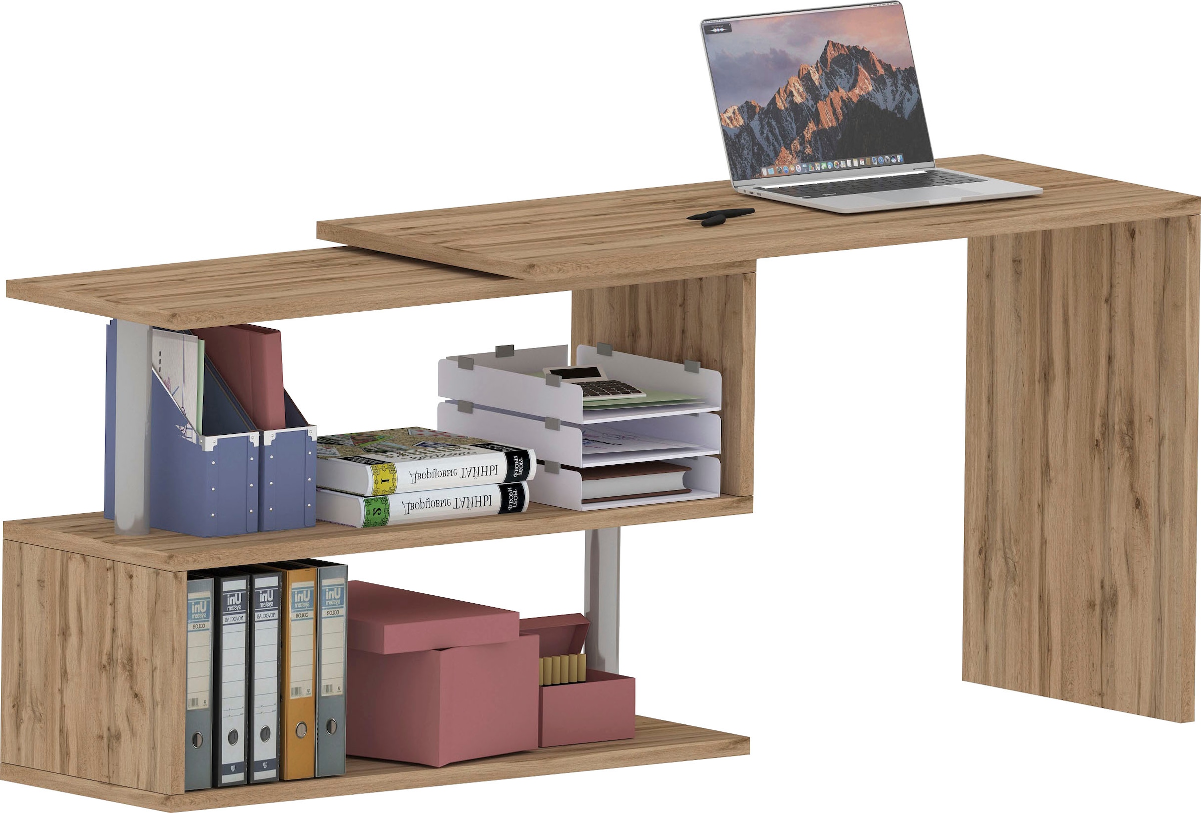 INOSIGN Schreibtisch »Volta, Made in Italy«, multifunktional - als Computertisch, Eckschreibtisch oder Sideboard