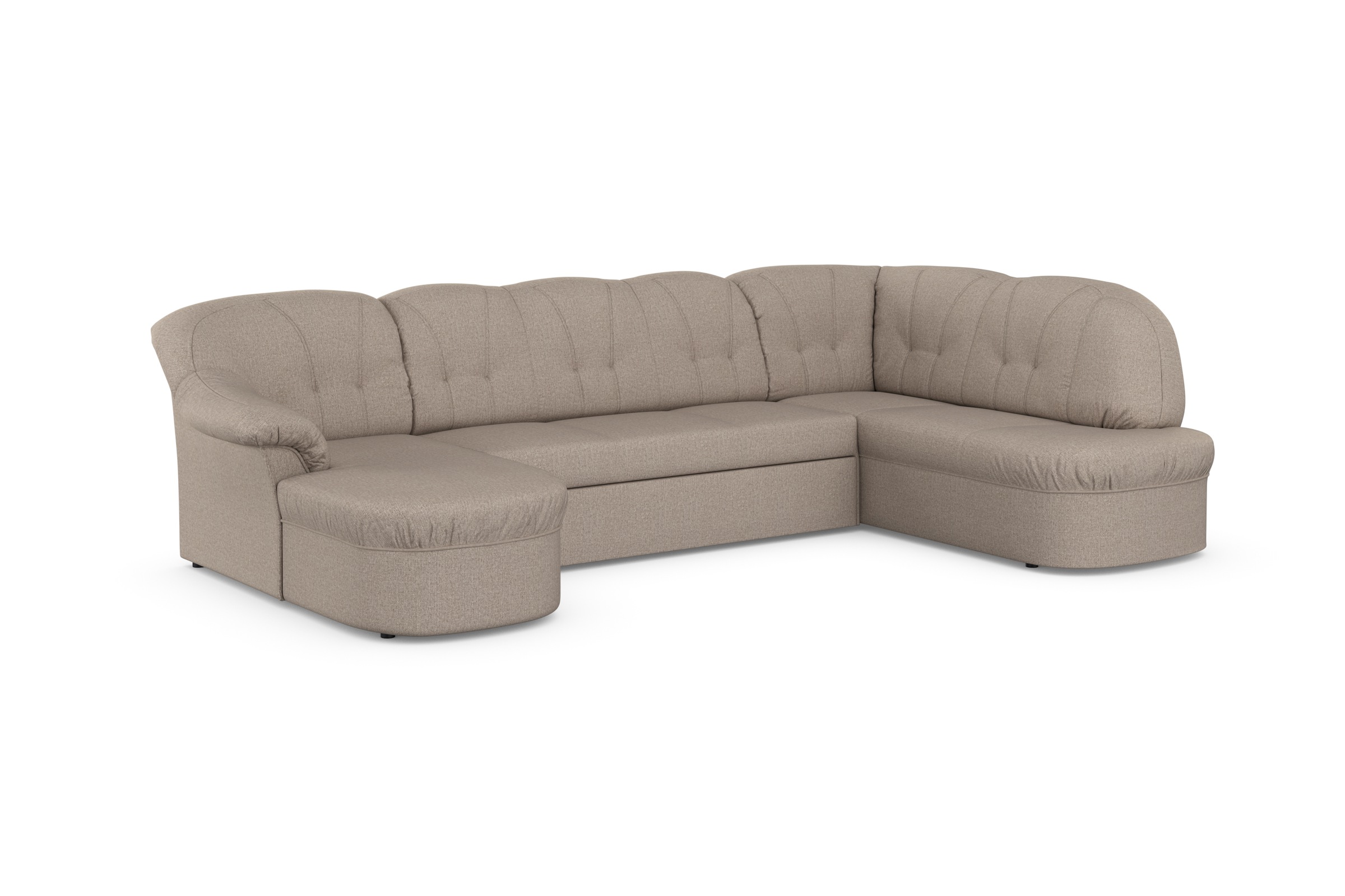 DOMO collection Wohnlandschaft »Pegnitz, zeitlos und modern, mit attraktiver Rückensteppung, U-Form«, wahlweise mit Bettfunktion