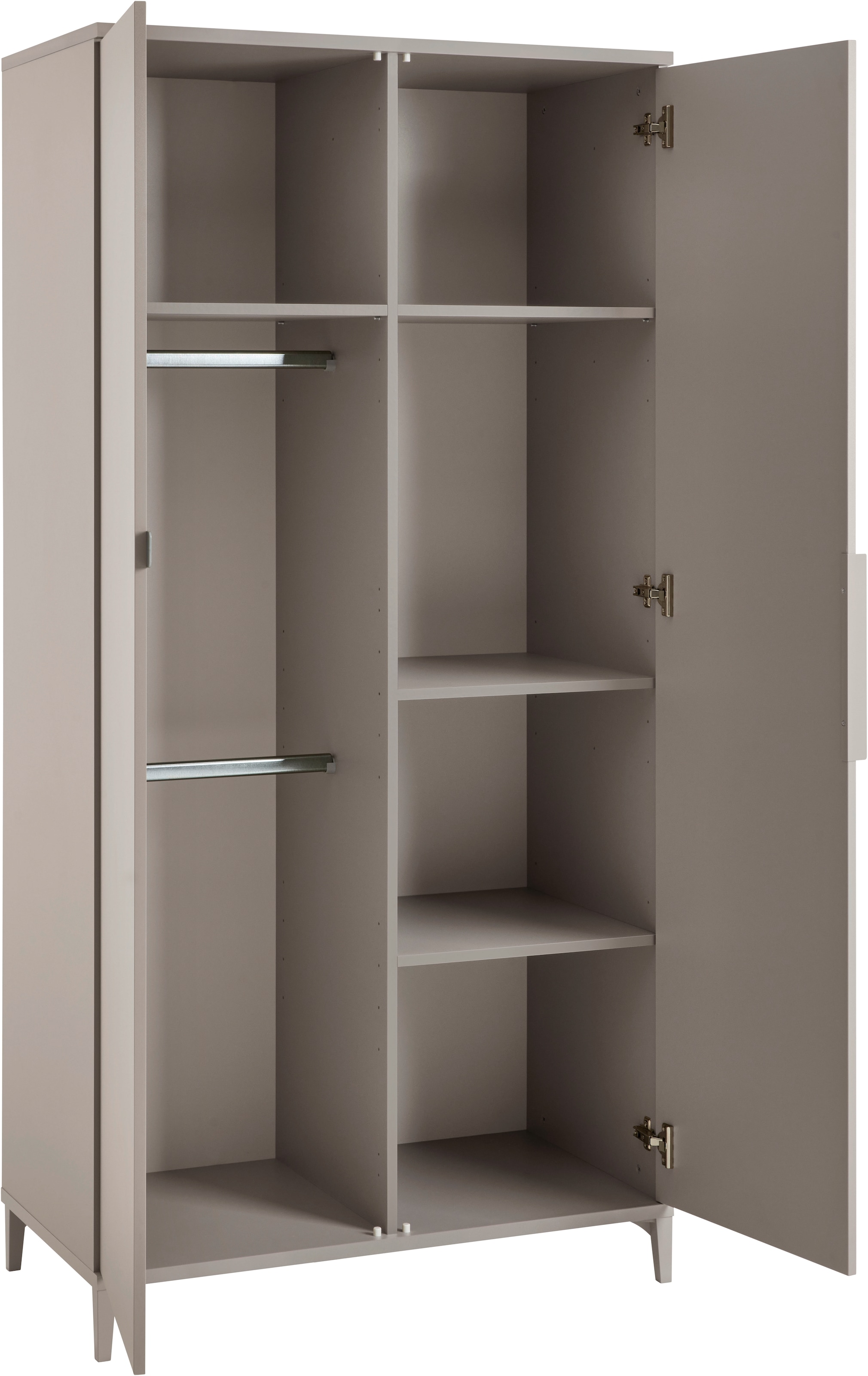 YUNY by PAIDI Kleiderschrank »BROTHER STU inkl. Kleiderstangen und Einlegeböden«, (B/H/T ca. 95x195x52cm, Taupe), zertifizierte Qualität, Soft-Close