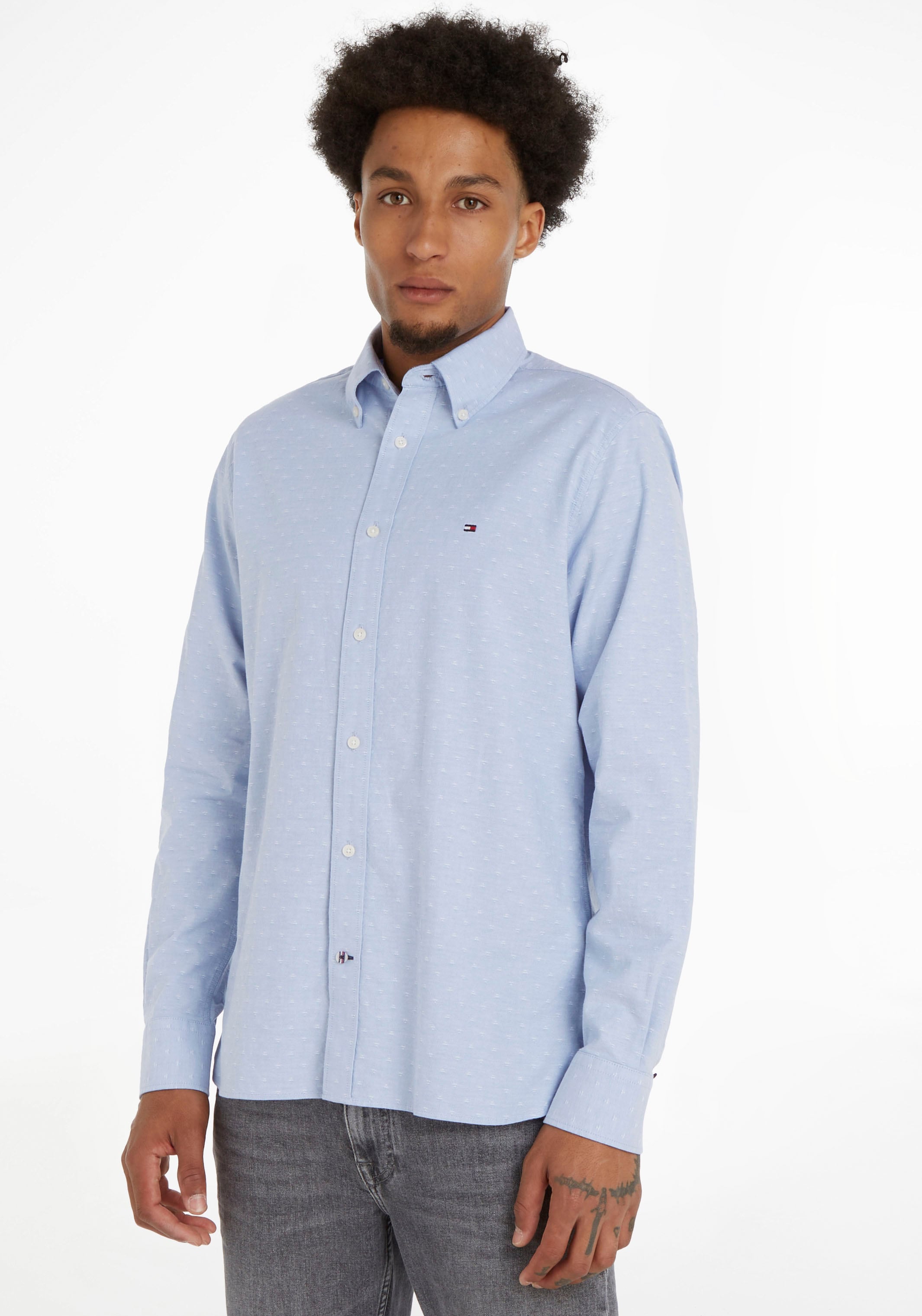 Tommy Hilfiger Langarmhemd SHIRT«, DOBBY online minimalistischem RF mit OXFORD »FLEX Design bei