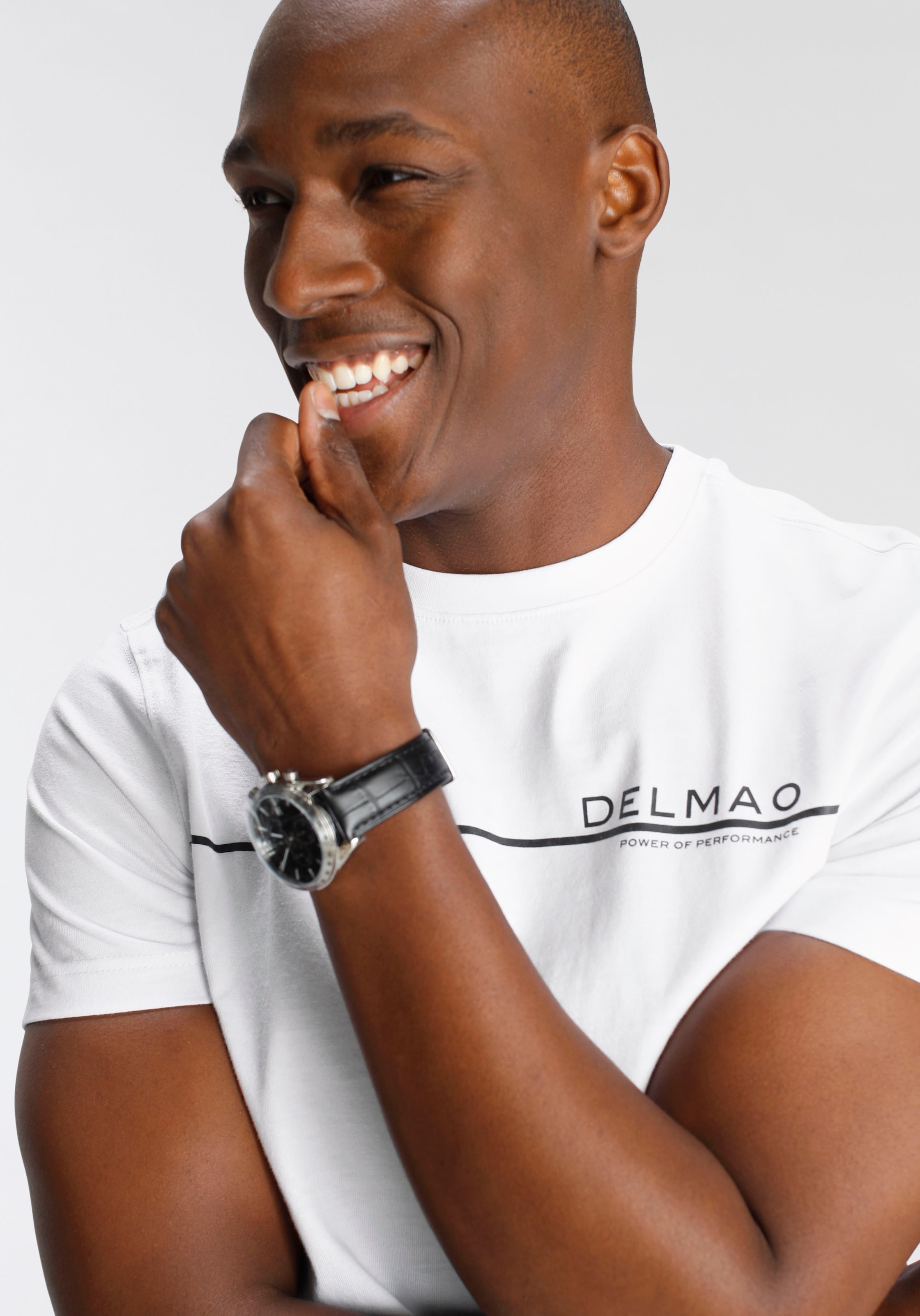 DELMAO T-Shirt, Kurzarm, mit coolem Print, Rundhalsausschnitt, aus 100% Baumwolle