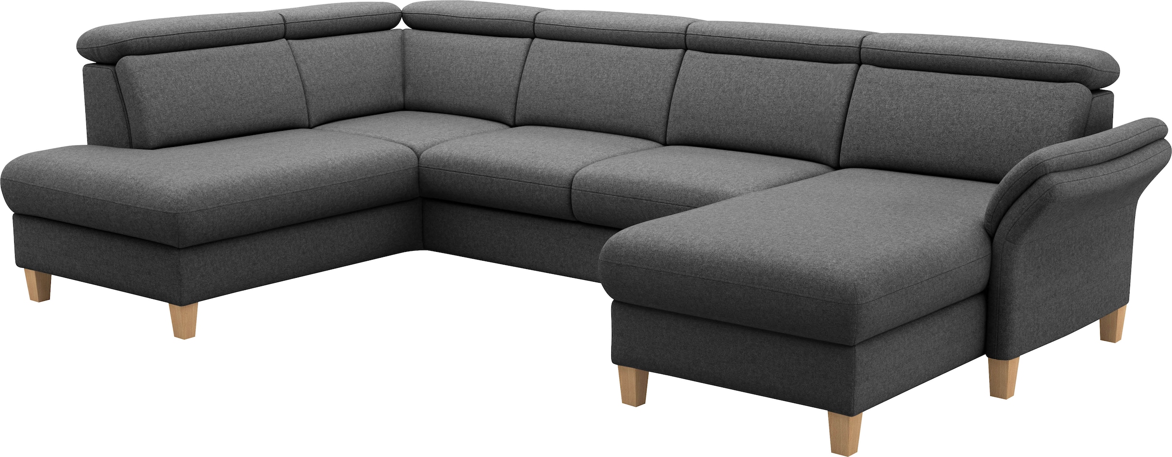 Home affaire Wohnlandschaft »Glendale, U-Form« inkl. Kopfteilverstellung, wahlweise mit Vorziehsitz und Bettkasten