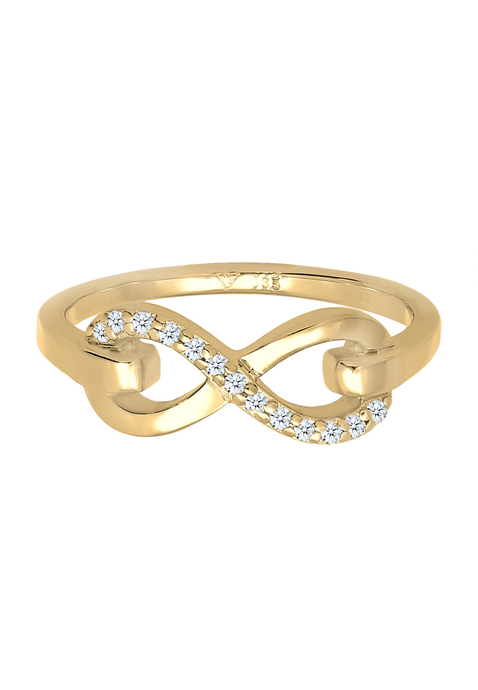 Elli DIAMONDS Verlobungsring »Infinity Symbol Diamant (0.065 ct.) 585 Gelbgold«
