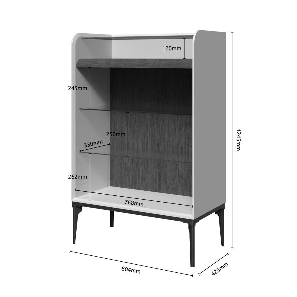 INOSIGN Highboard »Sofy  Sideboard, Kommode, Anrichte, Schrank« UV lackiert, Soft Close Funktion, Metallgestell in Anthrazit Dekor