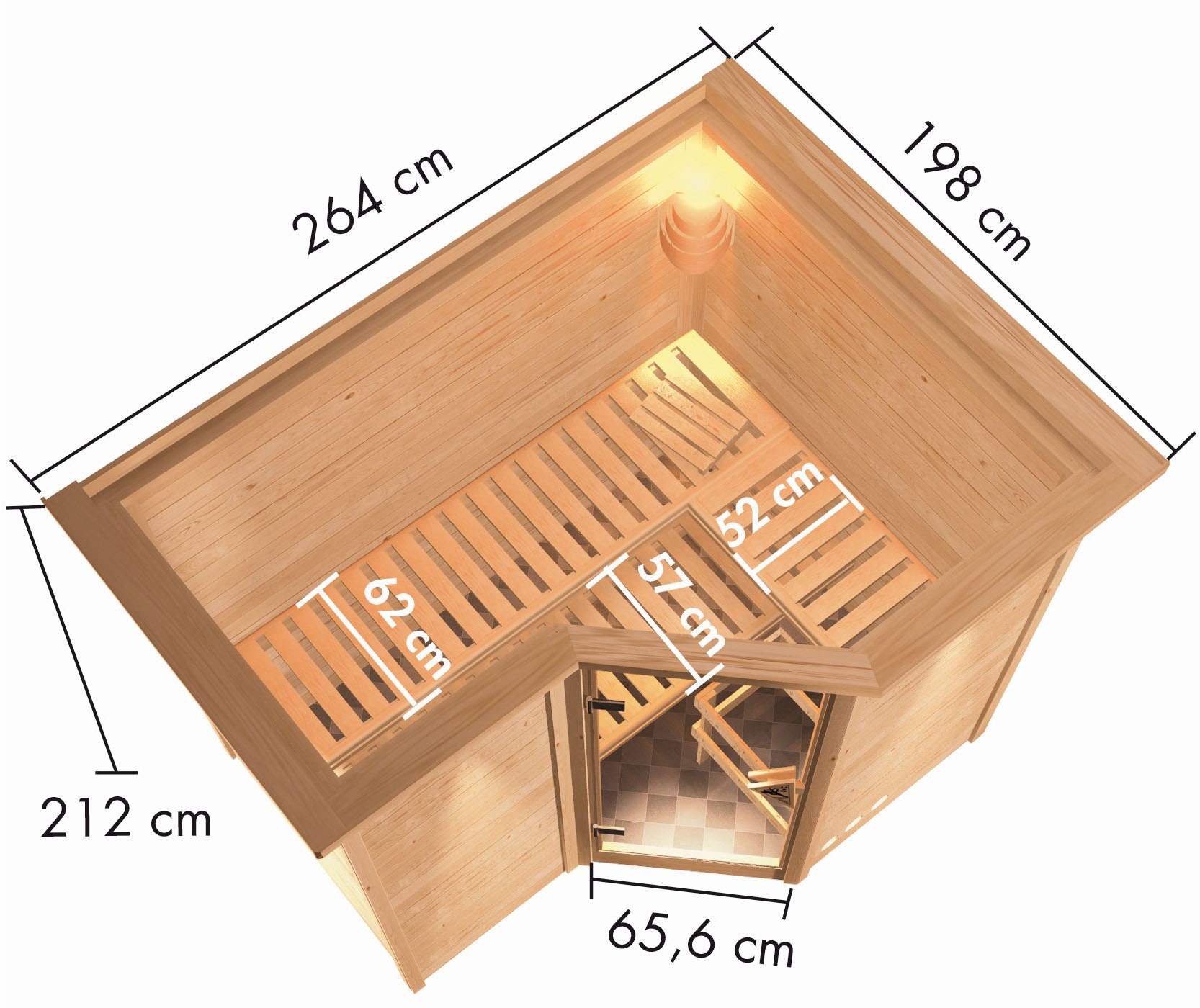 Karibu Sauna »Sanna 2«, ohne Ofen