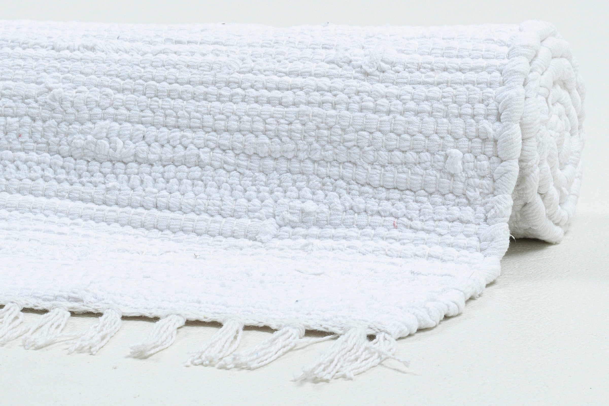 4. Bild von THEKO Teppich »Happy Cotton«, rechteckig, Handweb Teppich, Flachgewebe, reine Baumwolle, handgewebt, mit Fransen