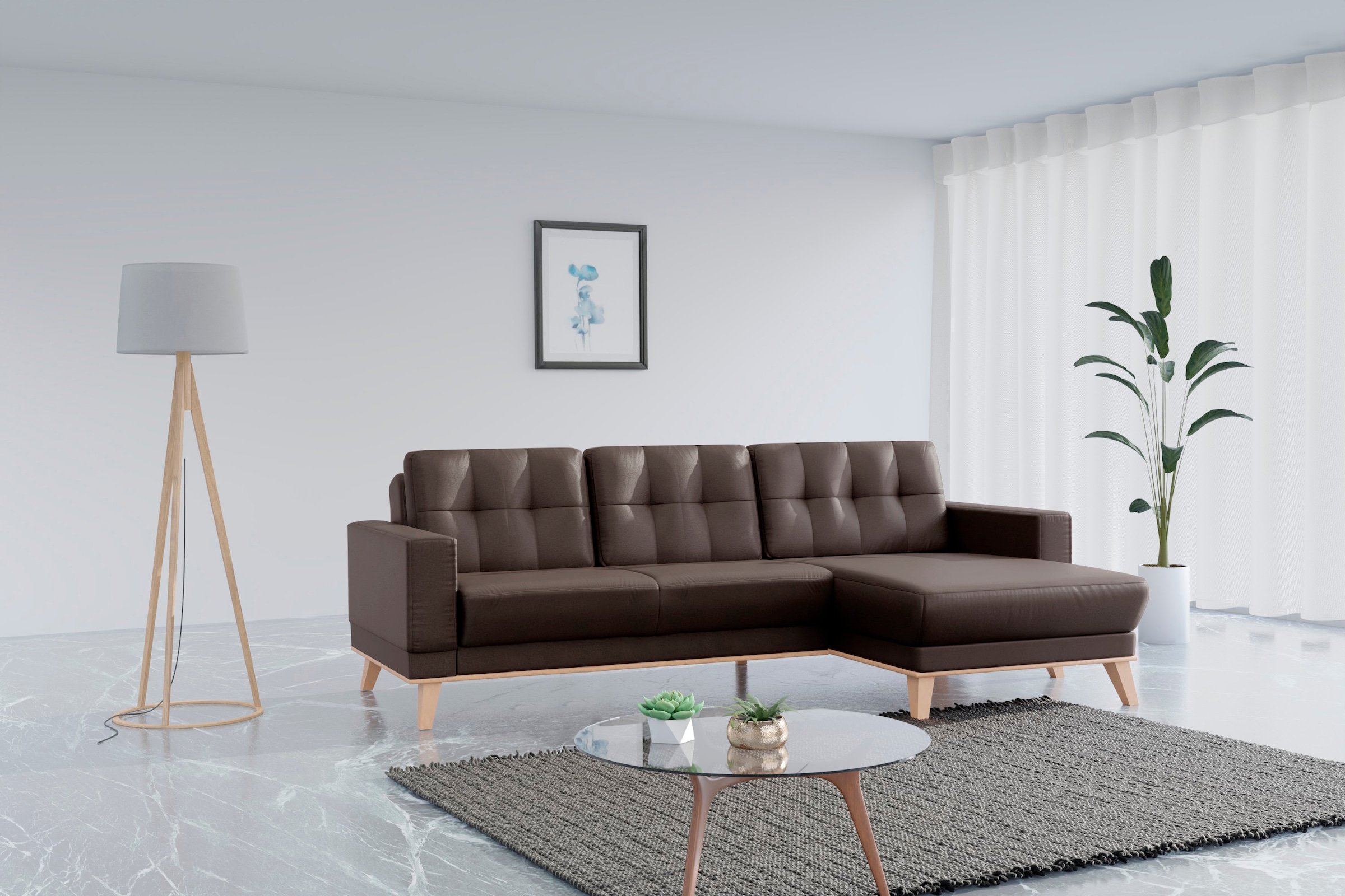 sit&more Ecksofa »Lavida L-Form«, wahlweise mit Kippfunktion und Bettkasten günstig online kaufen