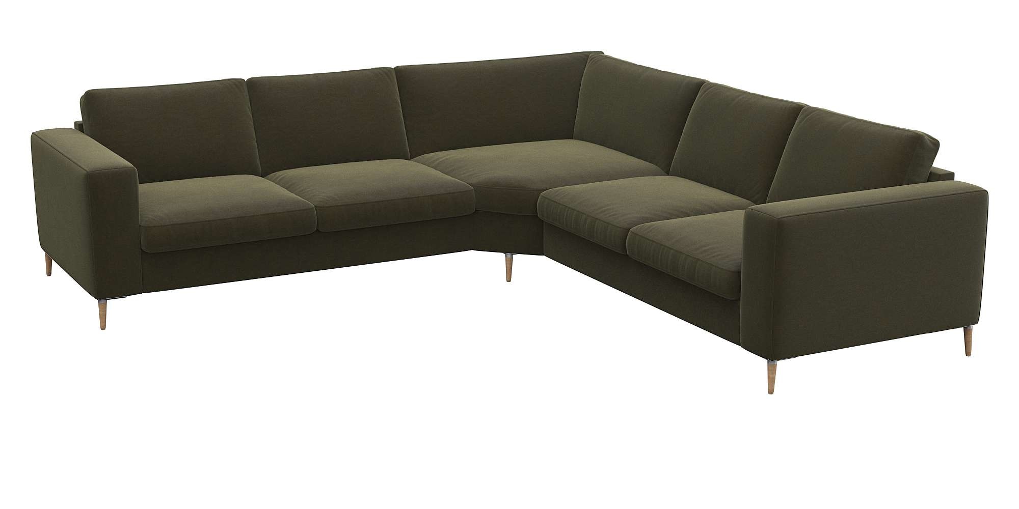 FLEXLUX Ecksofa »Fiore, gleichschenklig, super Sitzkomfort durch Kaltschaum im Sitz«, breite Armlehnen, Füße Alu+ Eiche, L-Form