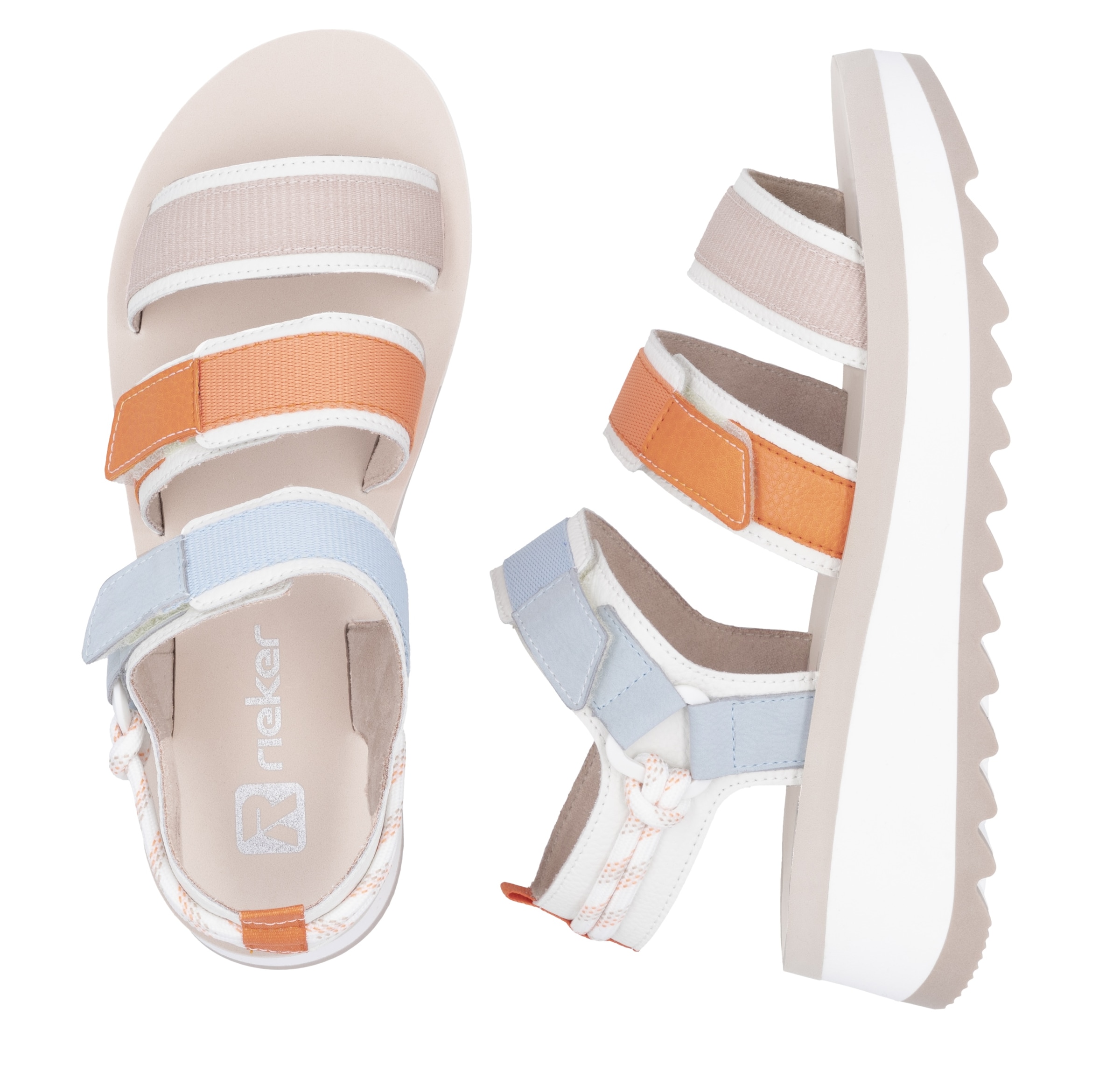 RIEKER Sport Plateausandale »Adelaide«  Sommerschuh, Outdoorsandale, Sandalette mit Klettverschlüsse